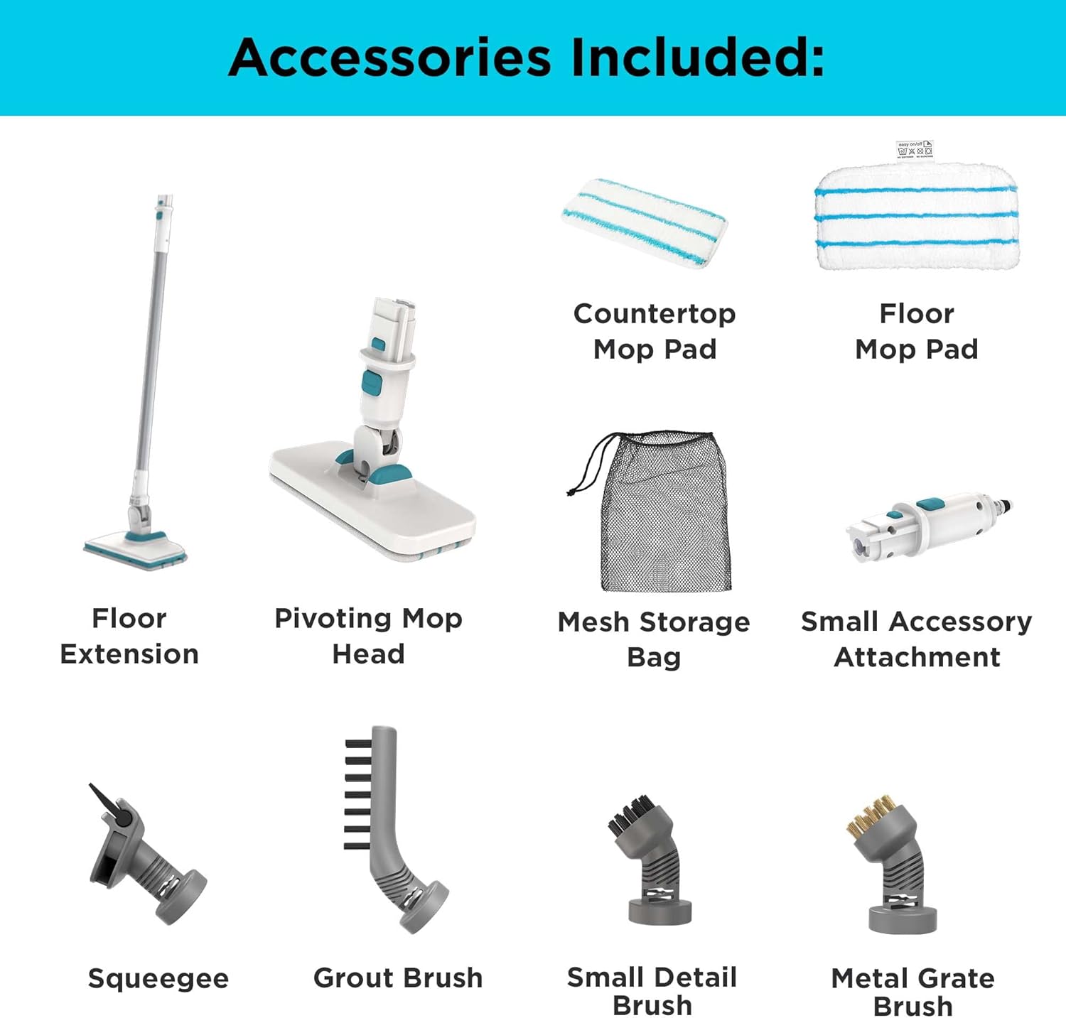 BLACKDECKER Steam Mop with 6 Attachments and Corded Handle