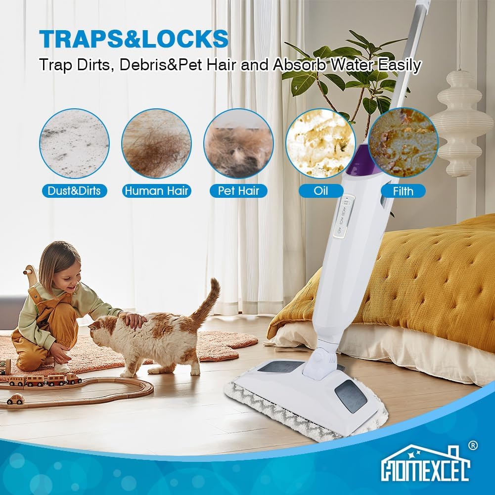 HOMEXCEL Steam Mop Replacement Pads 8 Pack