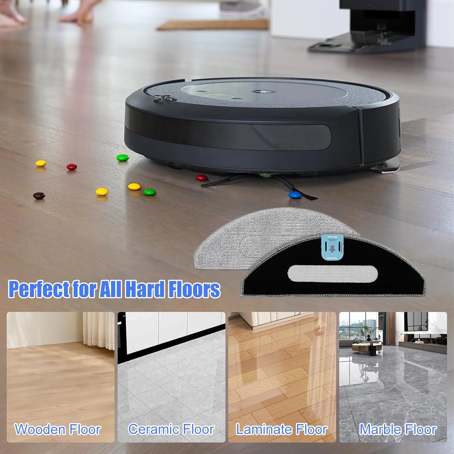 6 Pack Washable Mop Pads for Roomba i5i5j5j5