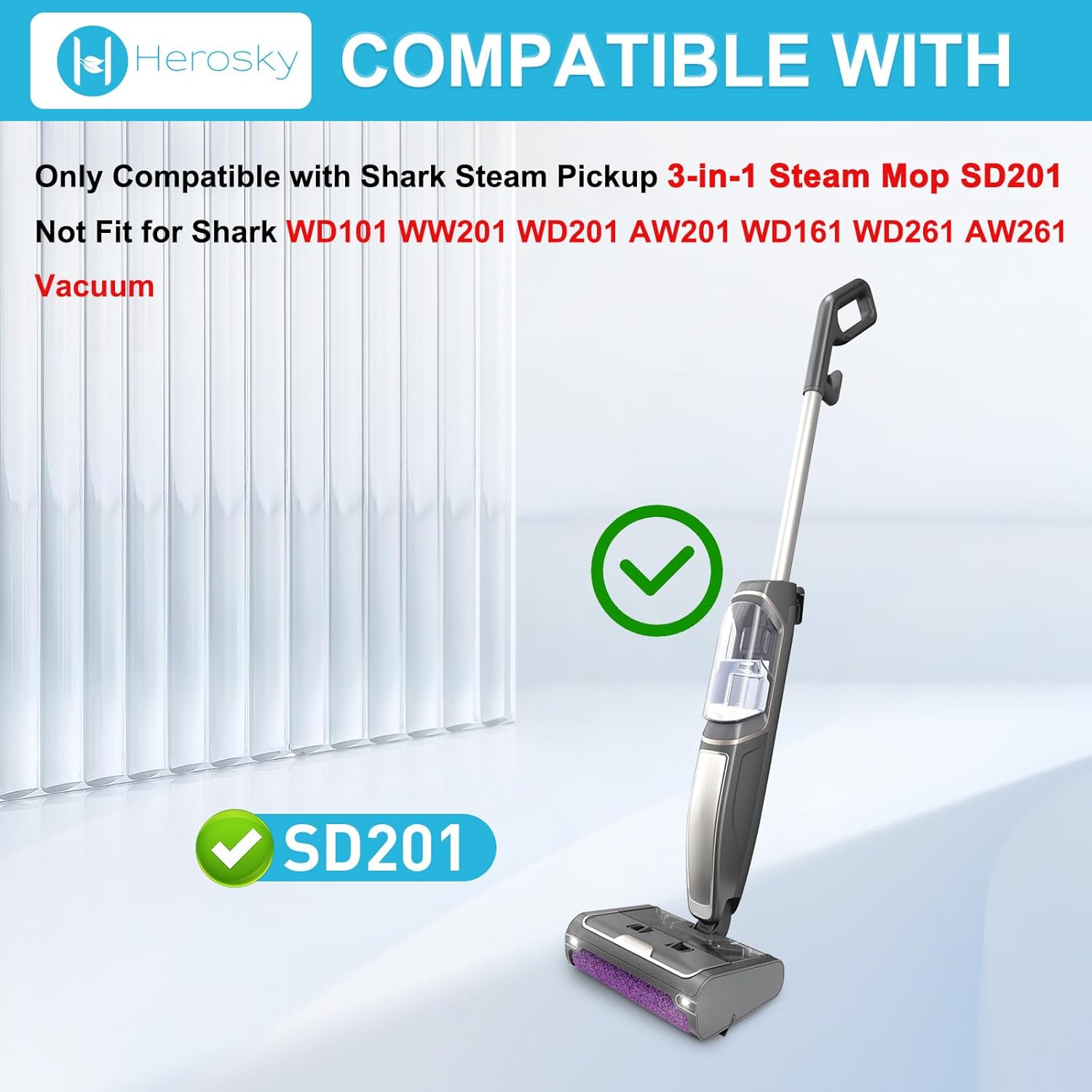 2PCS SD201 Roller Brush for Shark Steam Mop 3-in-1