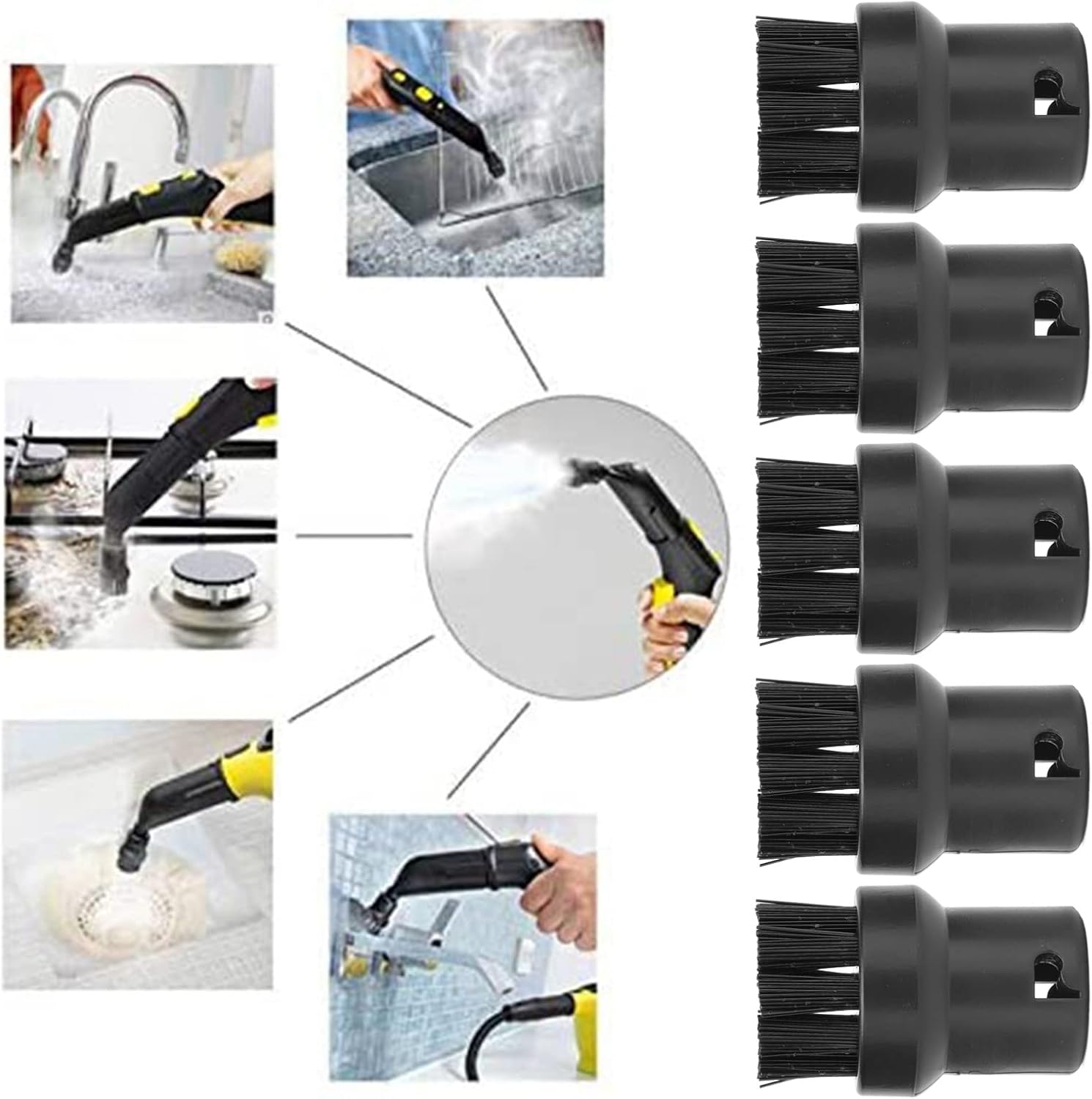 TOPINCN Steam Engine Brush Replacement 5Pcs for SC1 SC2 SC3 SC4 SC5