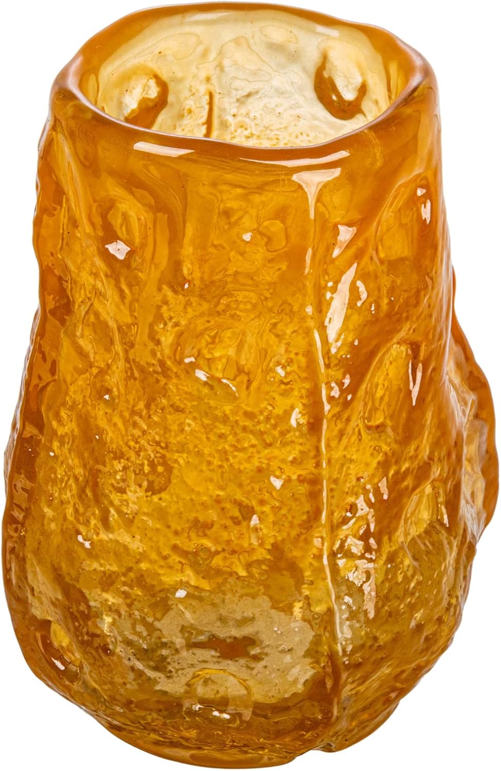 Creative Co-Op Organic Shaped Glass Candle Holder Orange Vase