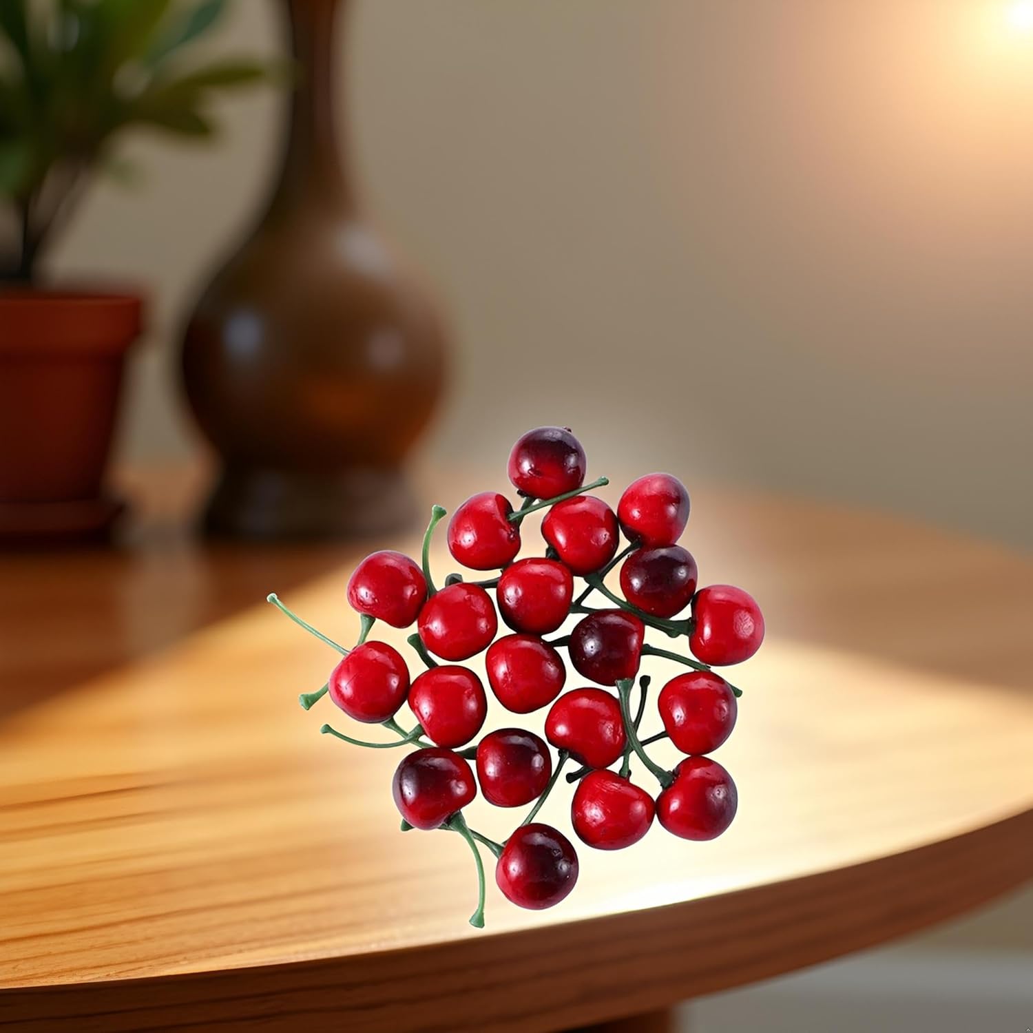 20Pcs Artificial Cherries Black and Red