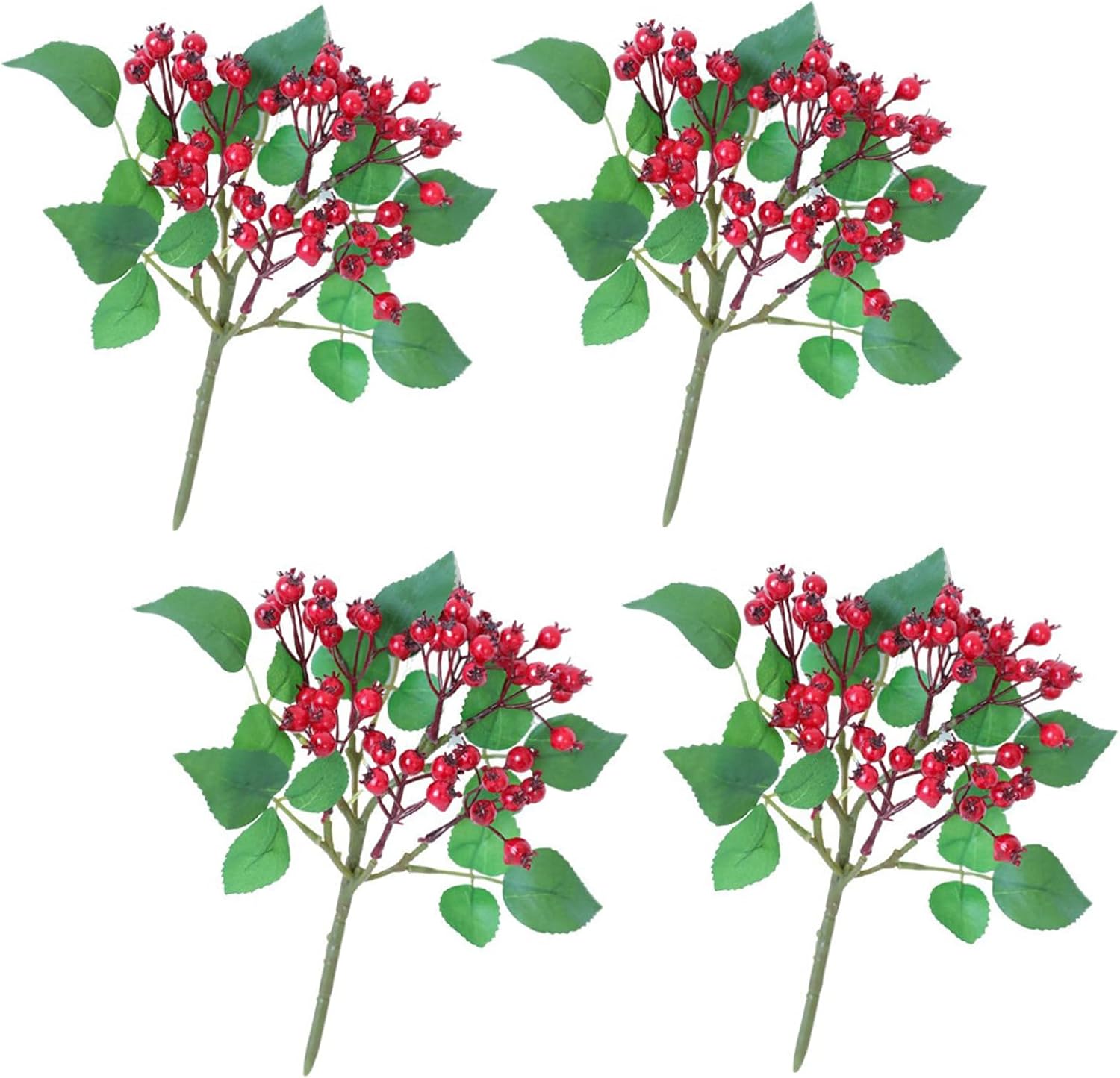 IUIBMI 4 Pcs Artificial Holly Berries for Christmas Decor