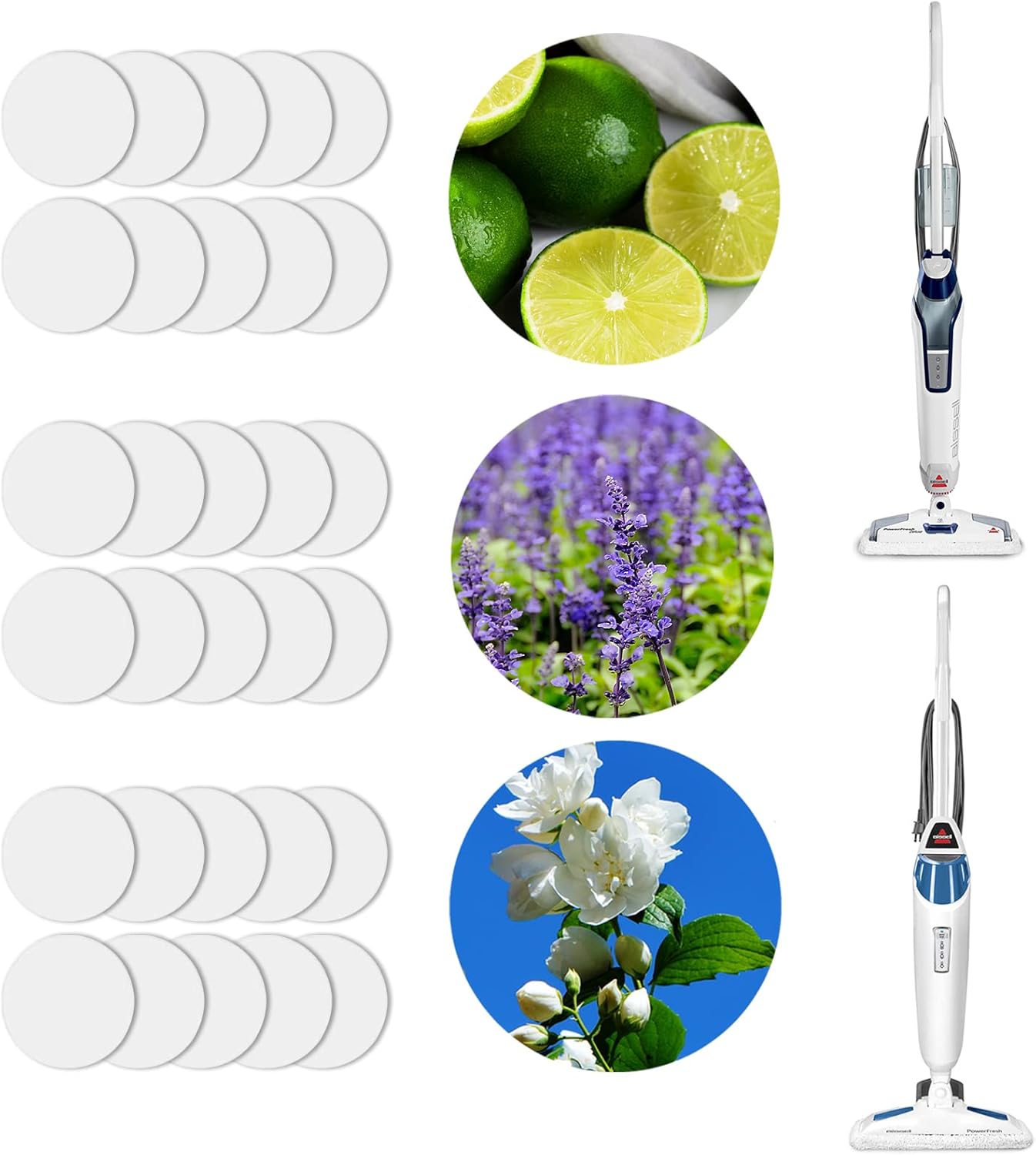 30 Pack Steam Mop Scent Discs for Bissell Models