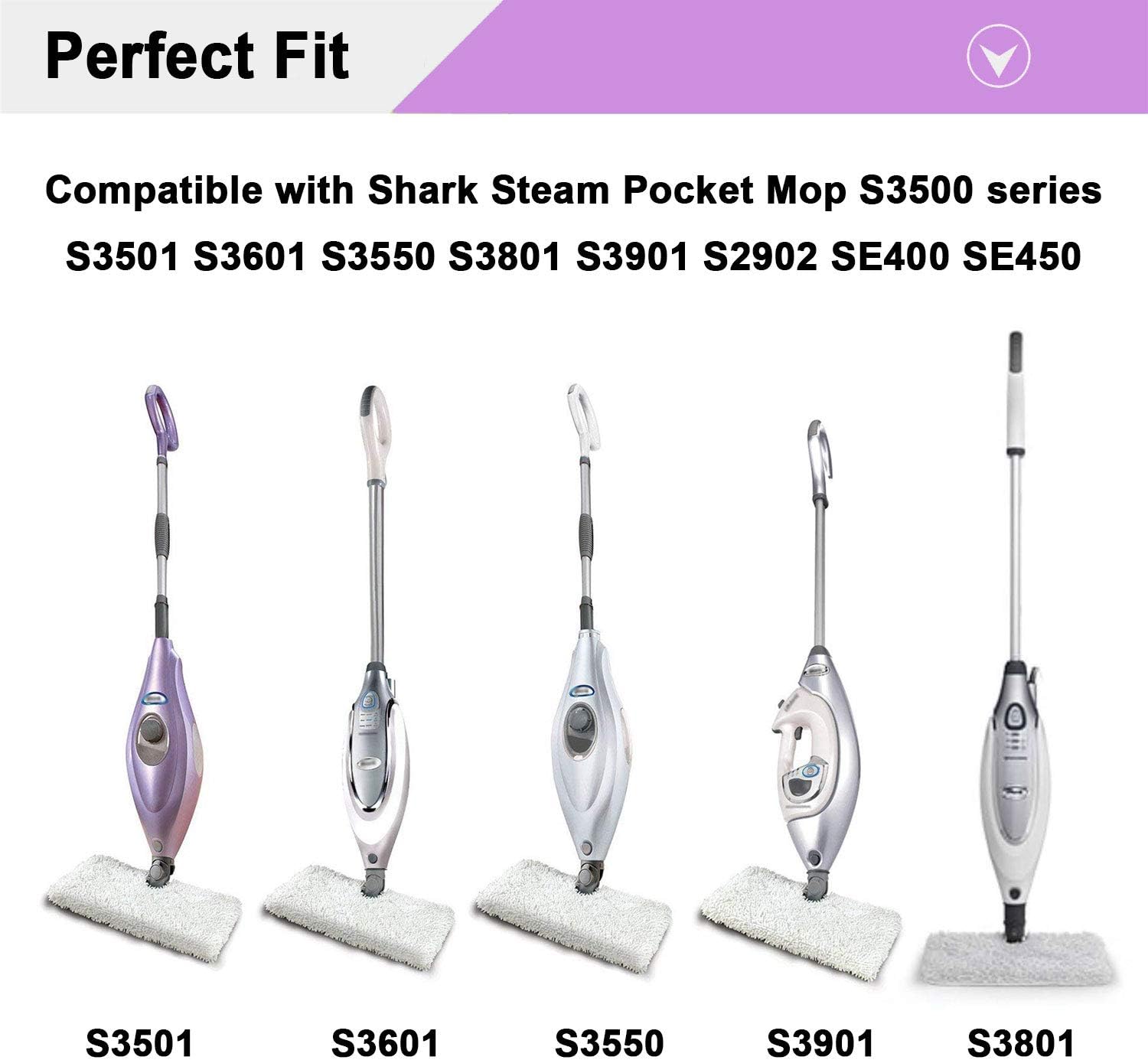 Extolife 4 Pack Steam Mop Pads for Shark Steam Mops