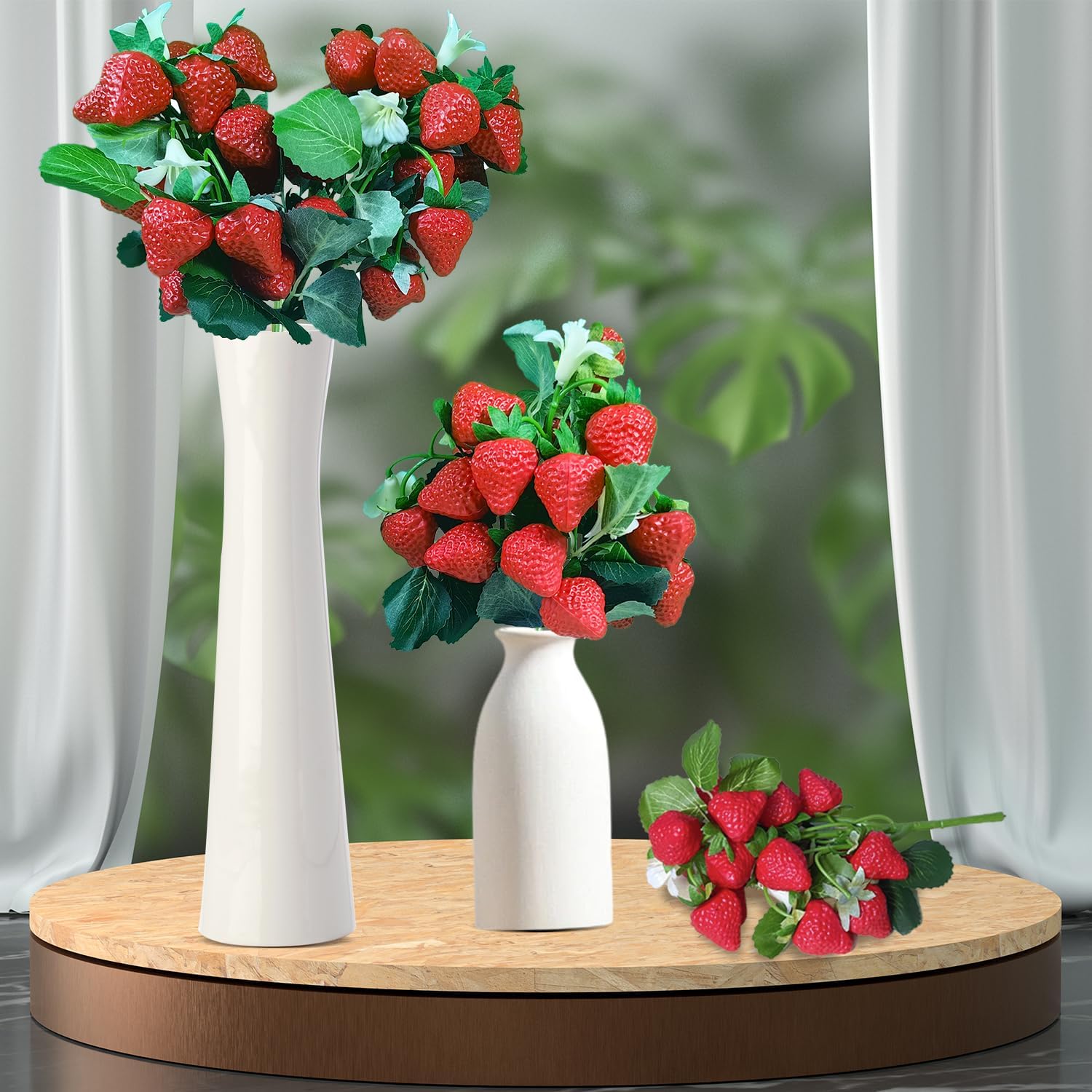 3 Bunches Artificial Strawberries Home Decor