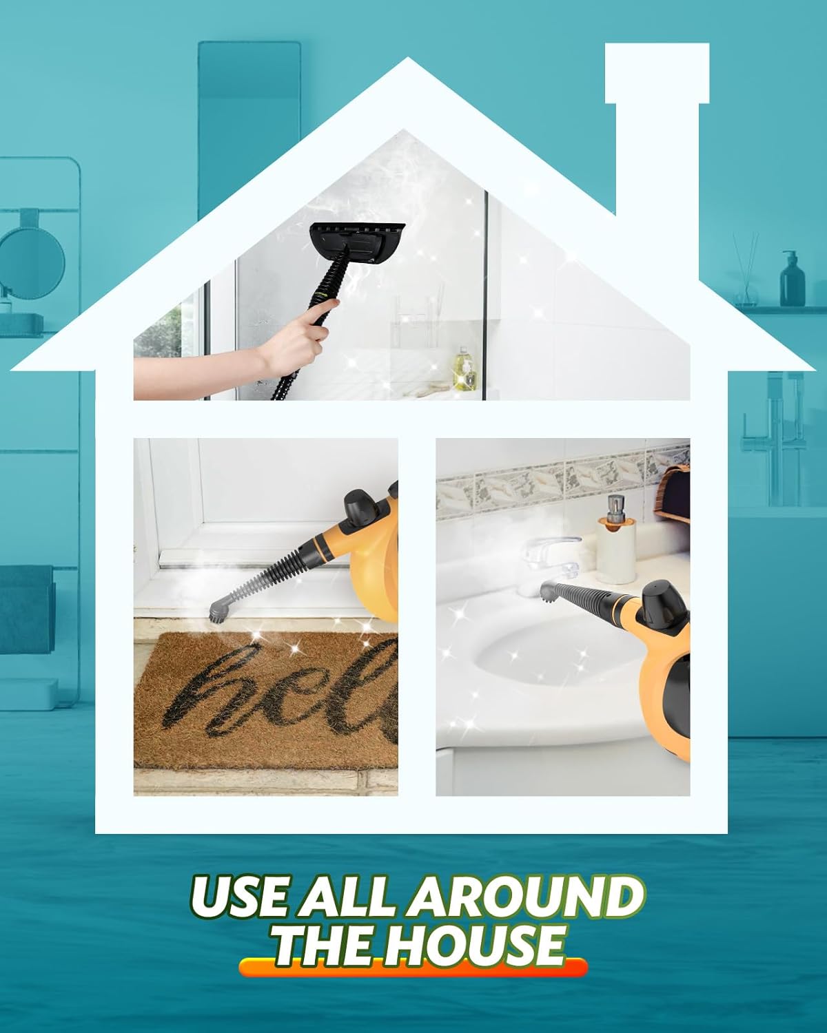 Fandiishop Handheld Steam Cleaner with 11pcs Accessories