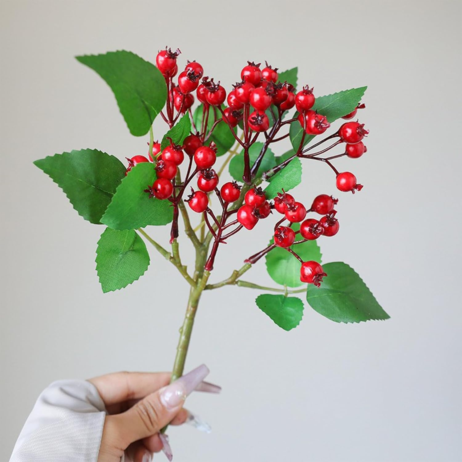 IUIBMI 4 Pcs Artificial Holly Berries for Christmas Decor