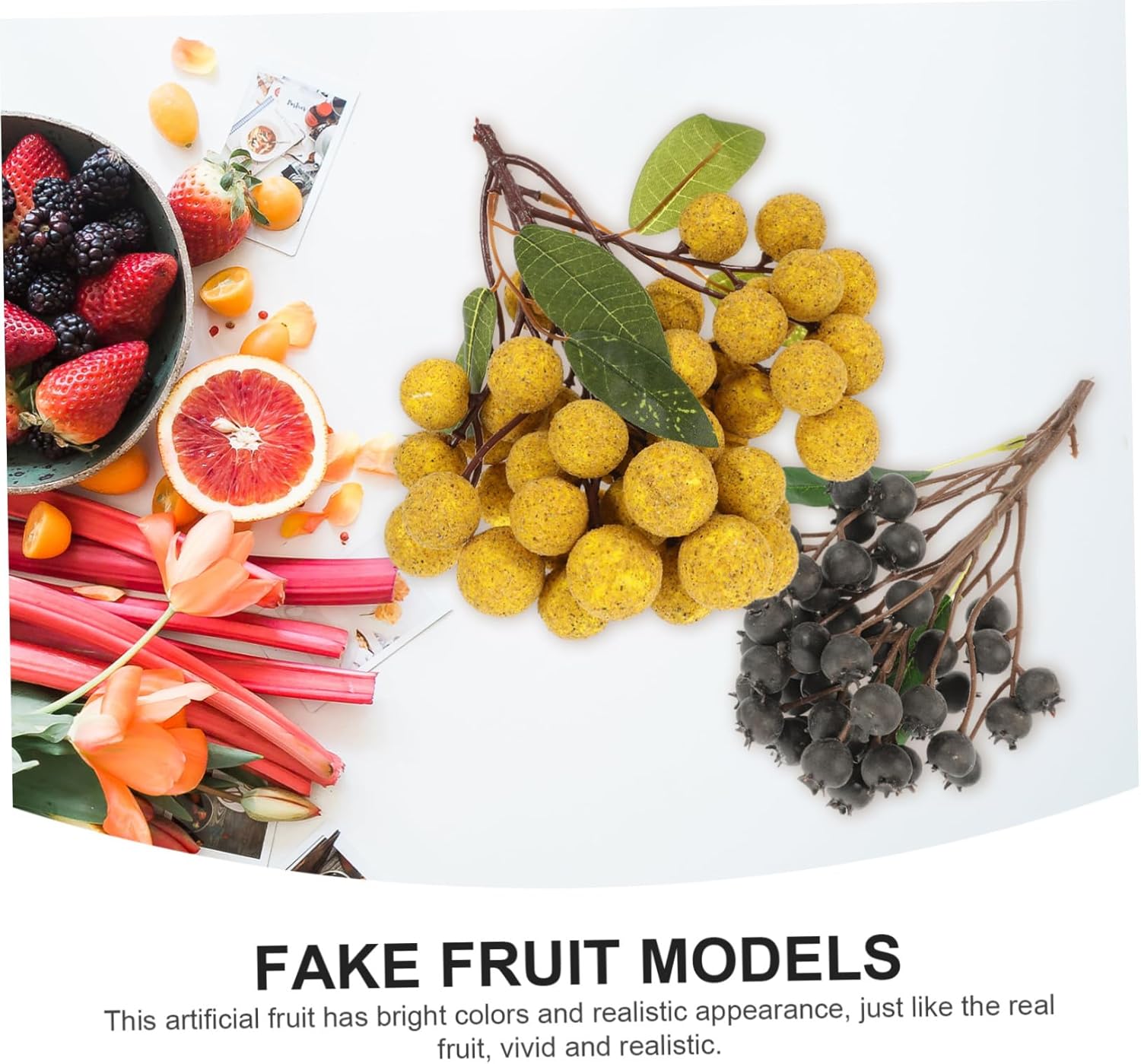 LIFKOME 2pcs Artificial Fruit Skewers for Photography and Decor