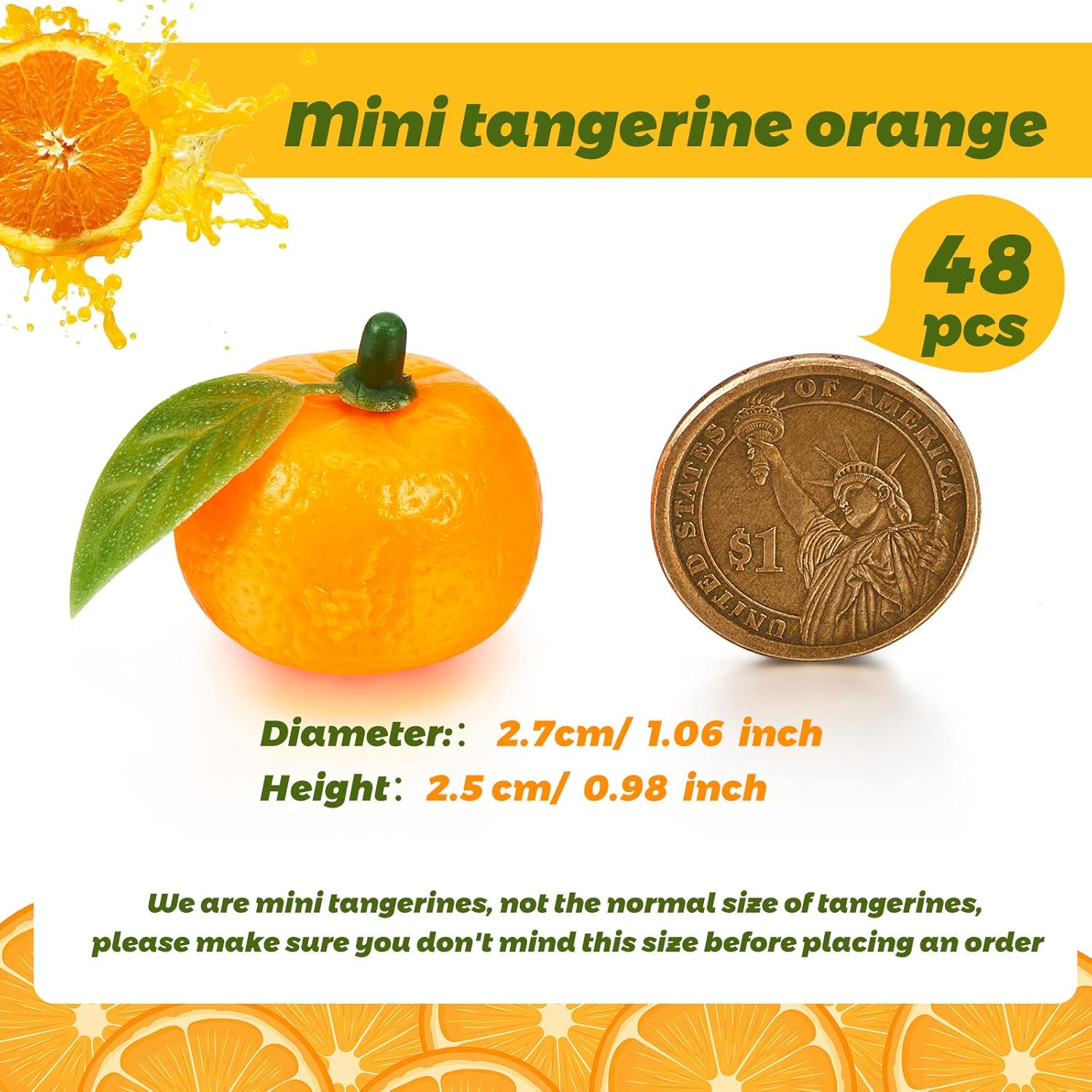 Juexica 48 Pcs Artificial Orange Decorations