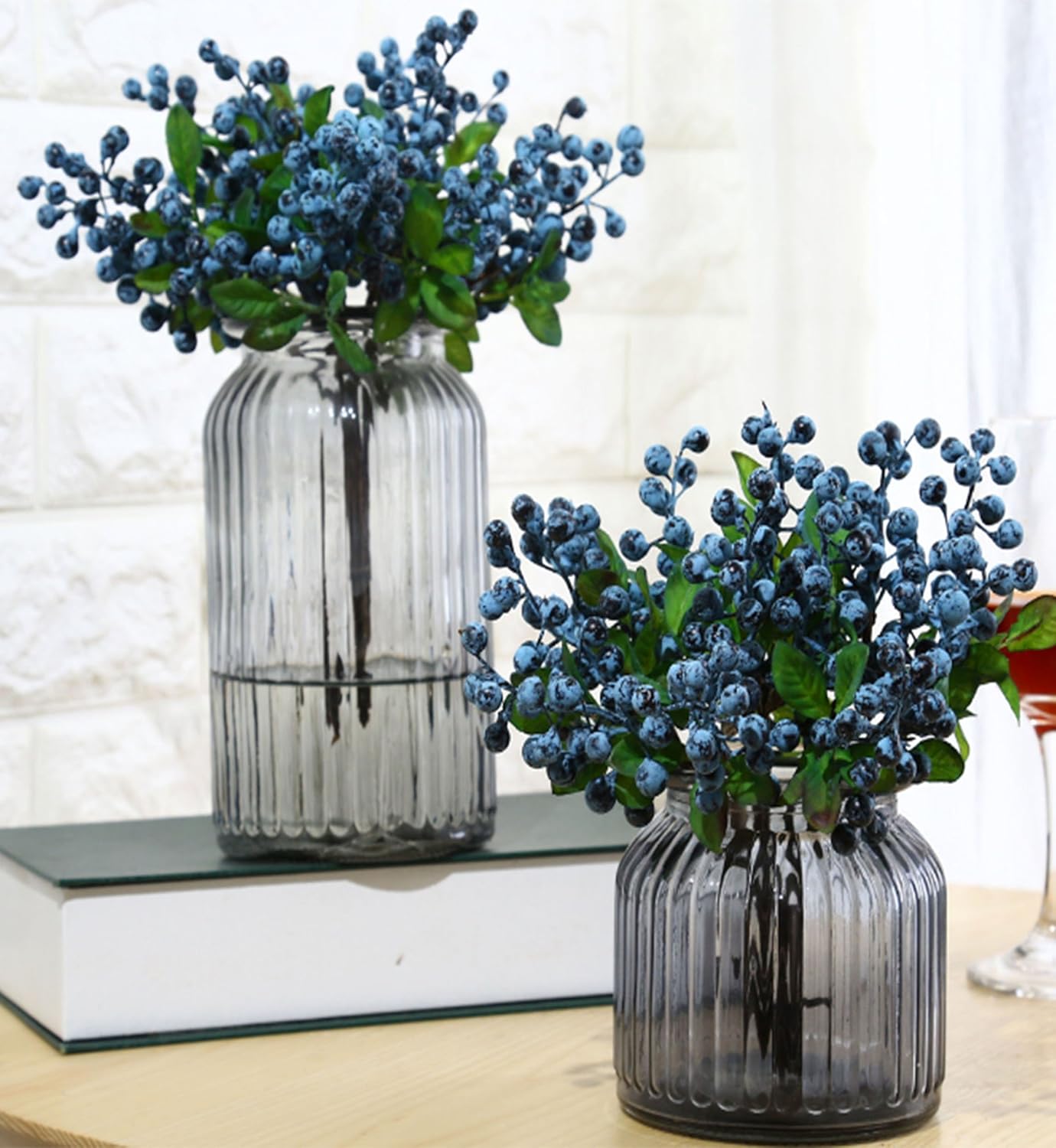 Artificial Blueberry Branches for Christmas Decor 10 Pack