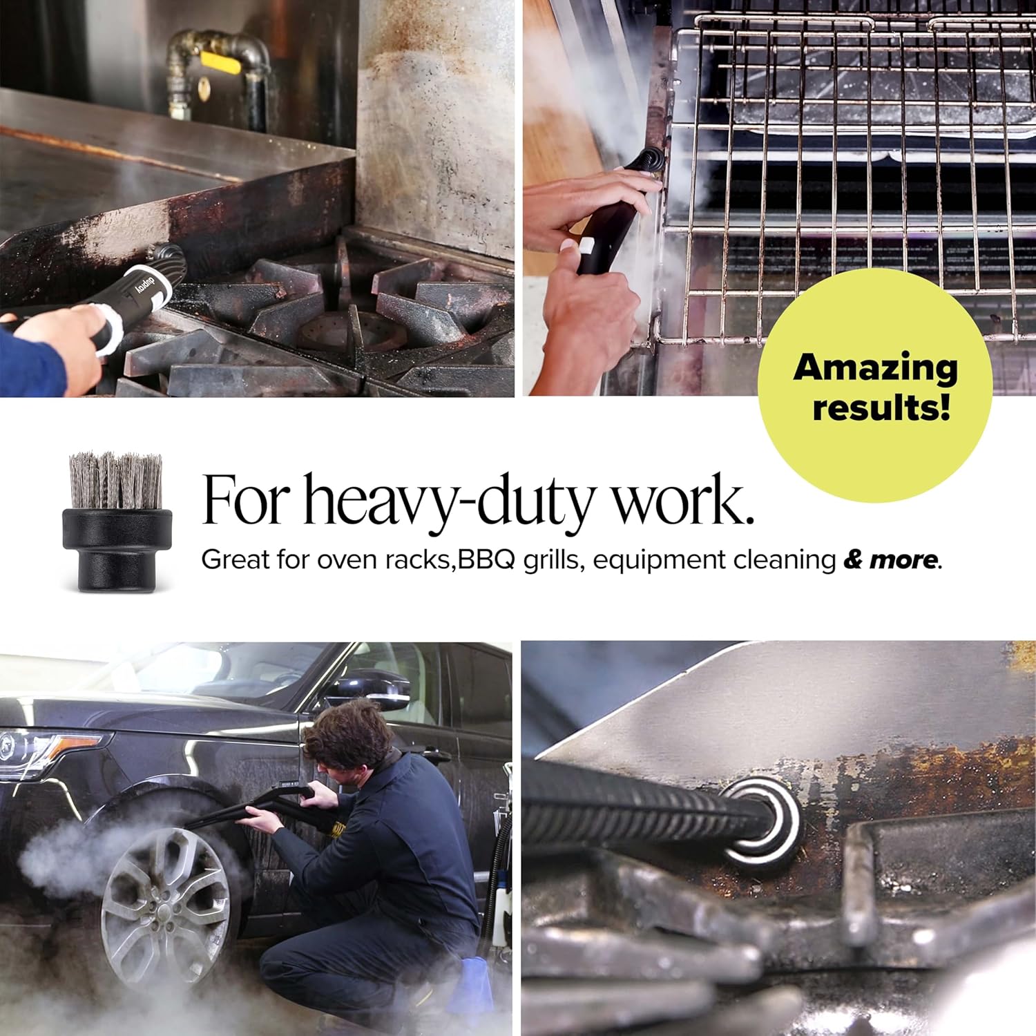 Dupray Small Stainless Steel Brushes - Pack of 10 for Steam Cleaners