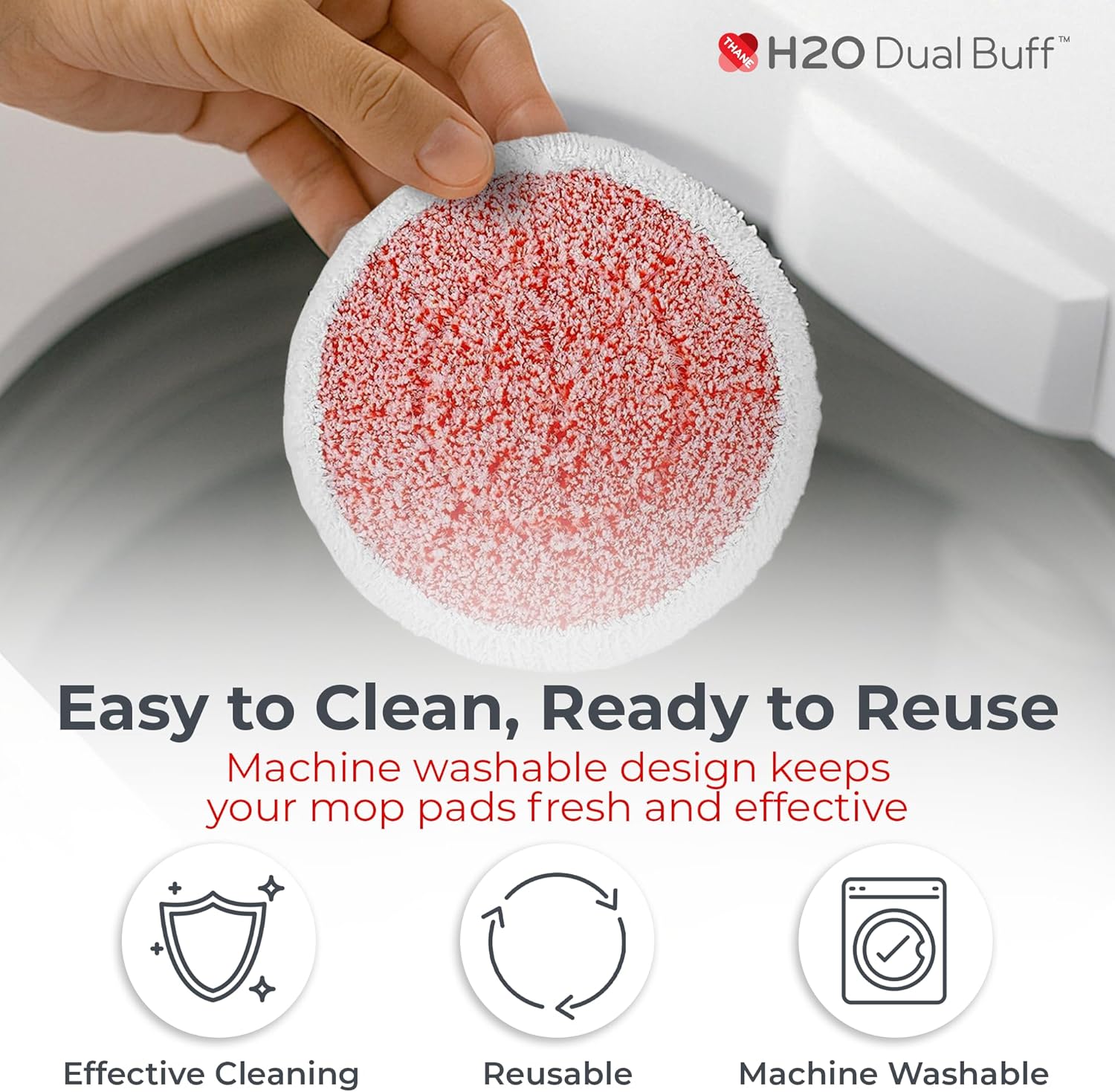 H2O HD Dual Buff Microfiber Cloth Replacement Pack of 2