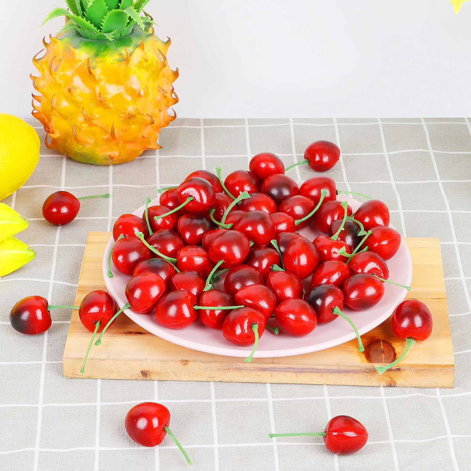 FOIMAS 50pcs Artificial Cherry Decor for Home and Craft