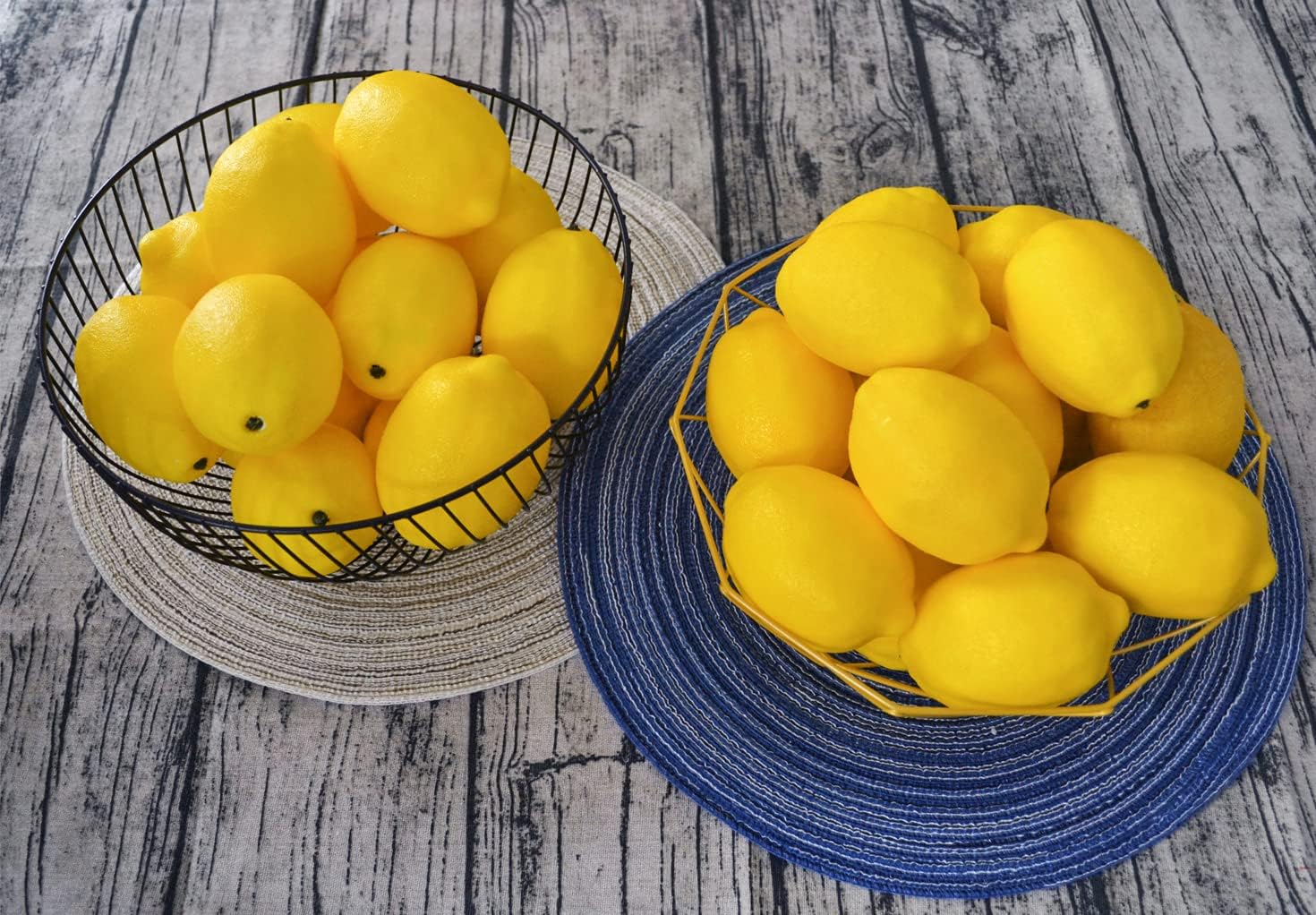 JEDFORE Artificial Lemons 12pcs Set Yellow