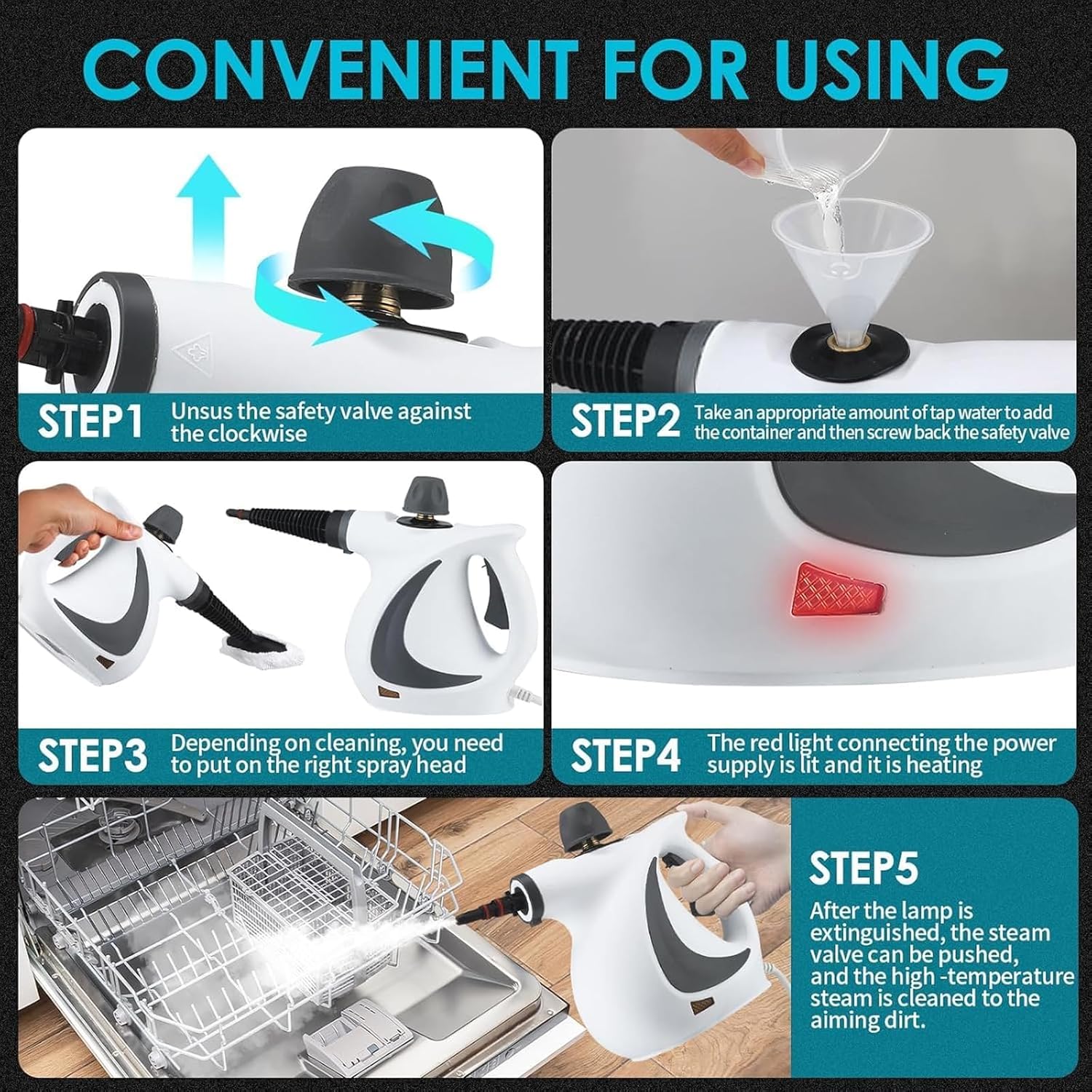 Laytic Handheld Steam Cleaner 10 In 1 Portable