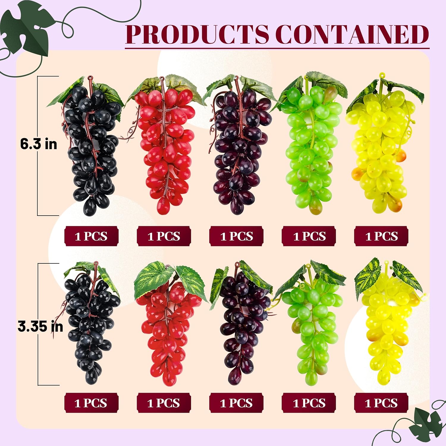 Toopify 10 Bunches Artificial Grapes Decor
