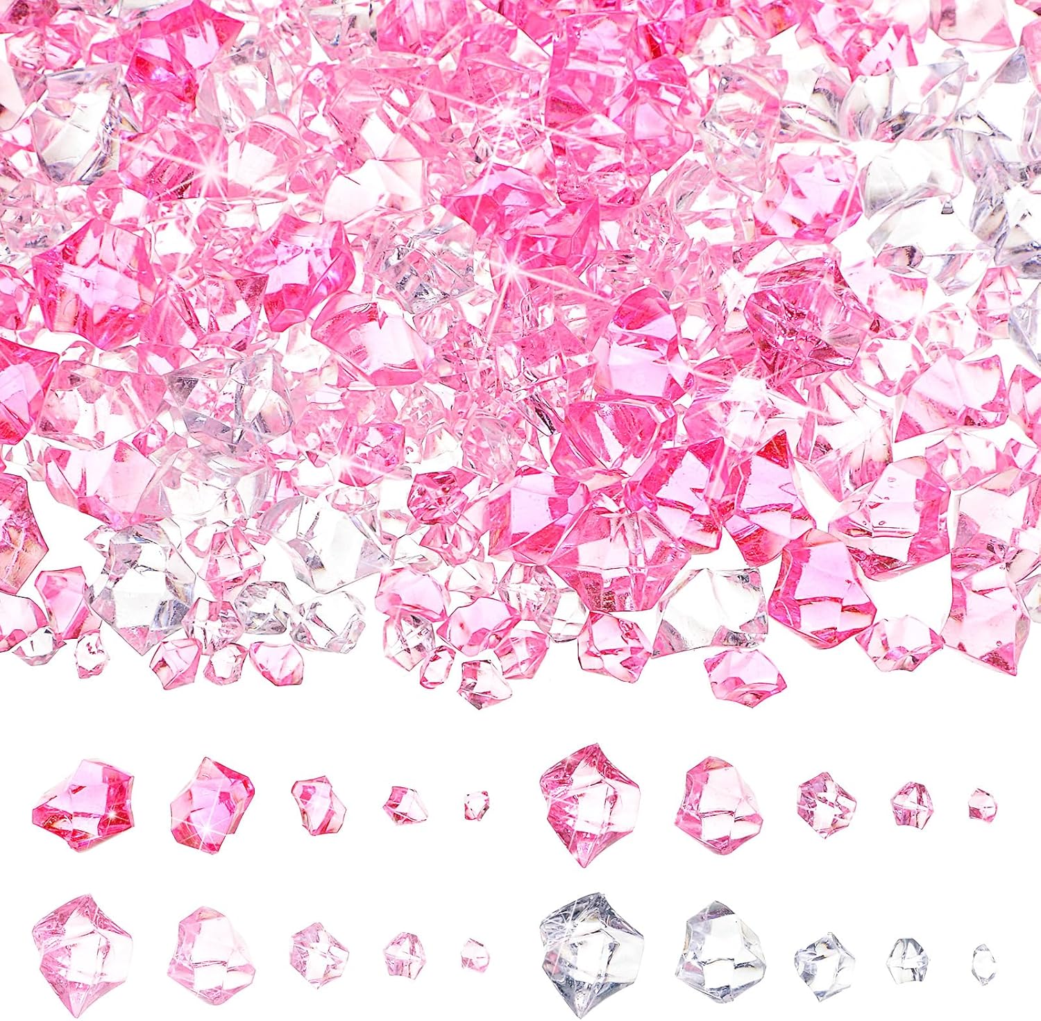 Syhood 570 Pcs Pink Fake Crushed Ice Rocks for Vase Fillers DIY