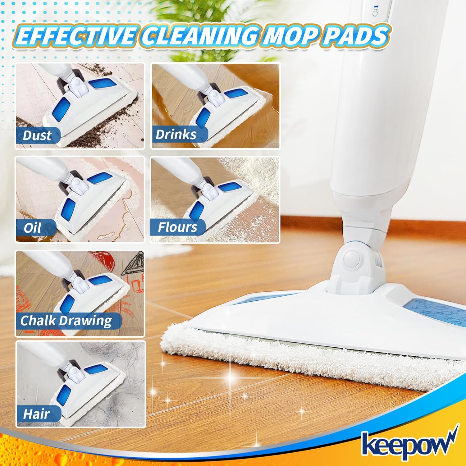 KEEPOW 5 Pack Steam Mop Pads for Bissell PowerFresh 1940 Series