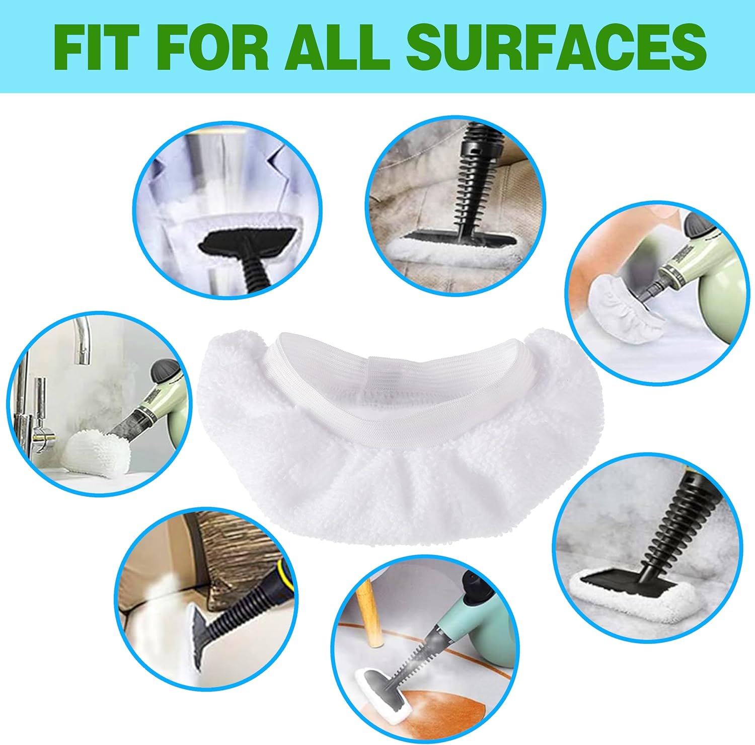 Steam Mop Pads for Handheld Steam Cleaner - 10 Pack Universal Reusable Washable