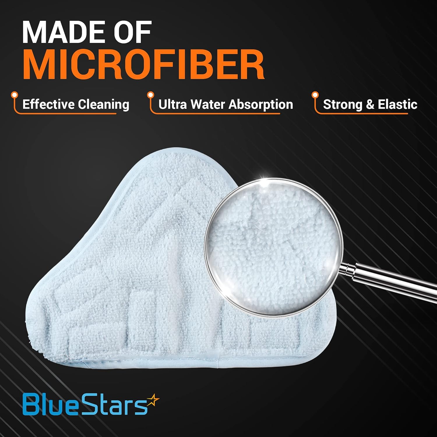 BlueStars 10-Pack H2OX5 Microfiber Steam Mop Pads Replacement