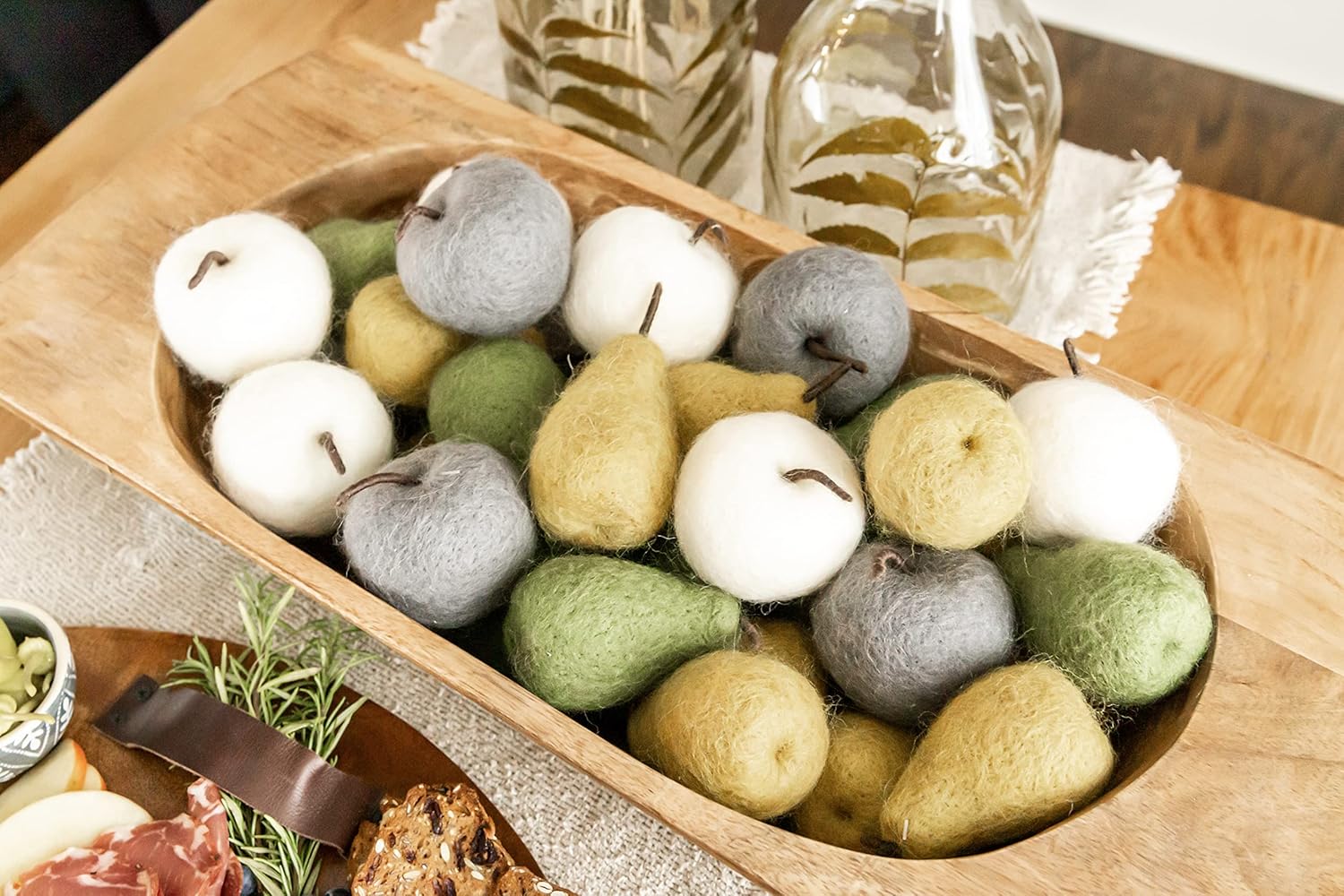 Mud Pie Gray Felt Apple Decor