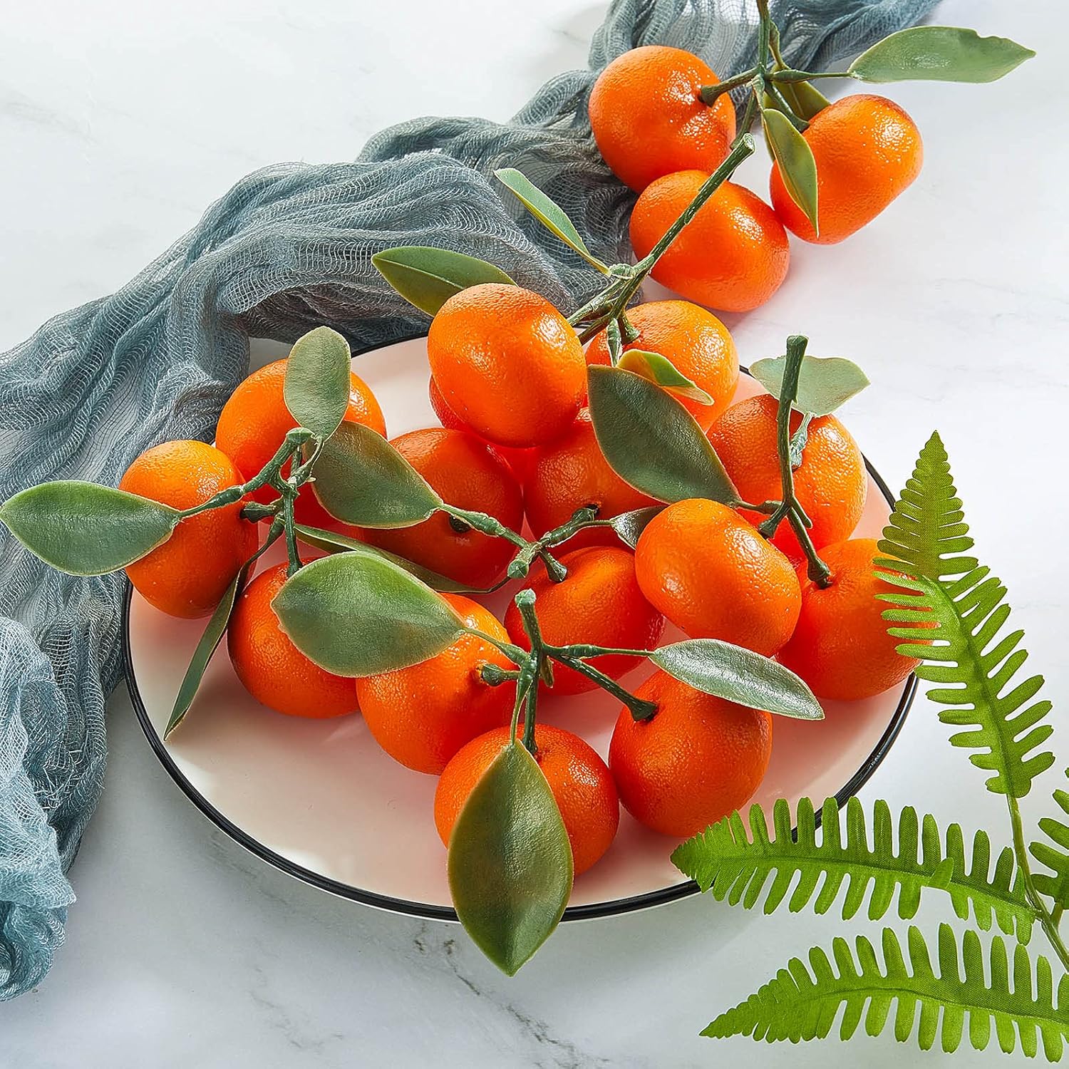 WILLBOND 7 Cluster Artificial Orange Decor Set