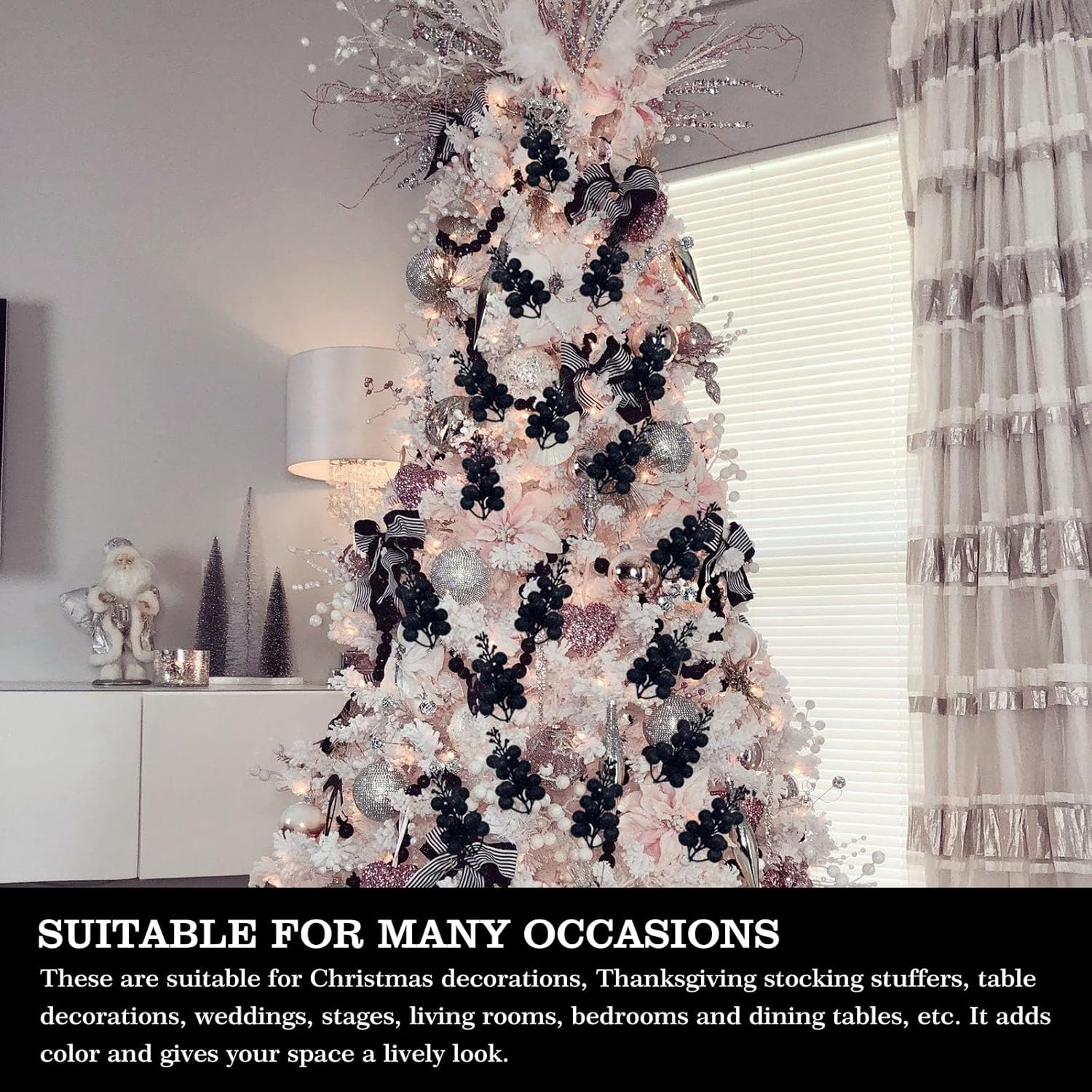 36Pcs Glitter Berry Stems for Christmas Decor