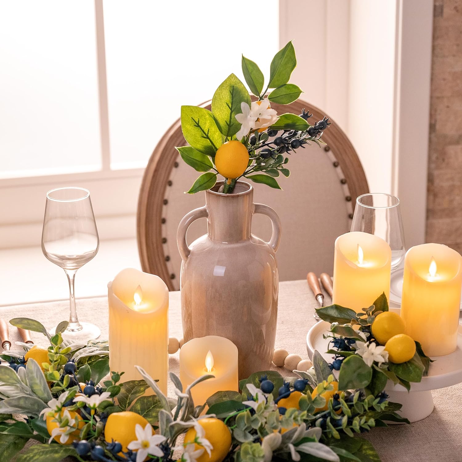 Valery Madelyn 4 Pack Artificial Lemon Branches Decorations 12 Inch