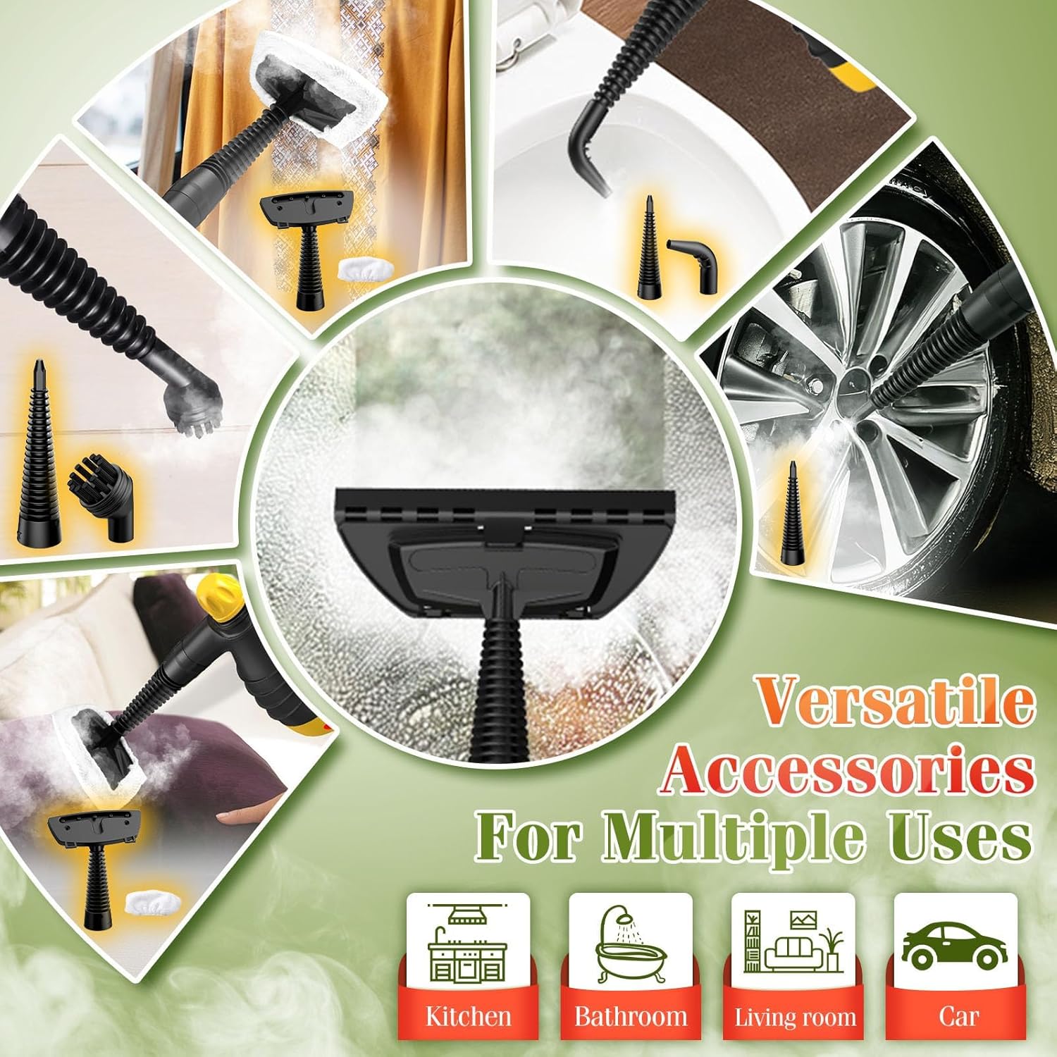 MiKoSoRu Handheld Steam Cleaner with 9pcs Accessories 1