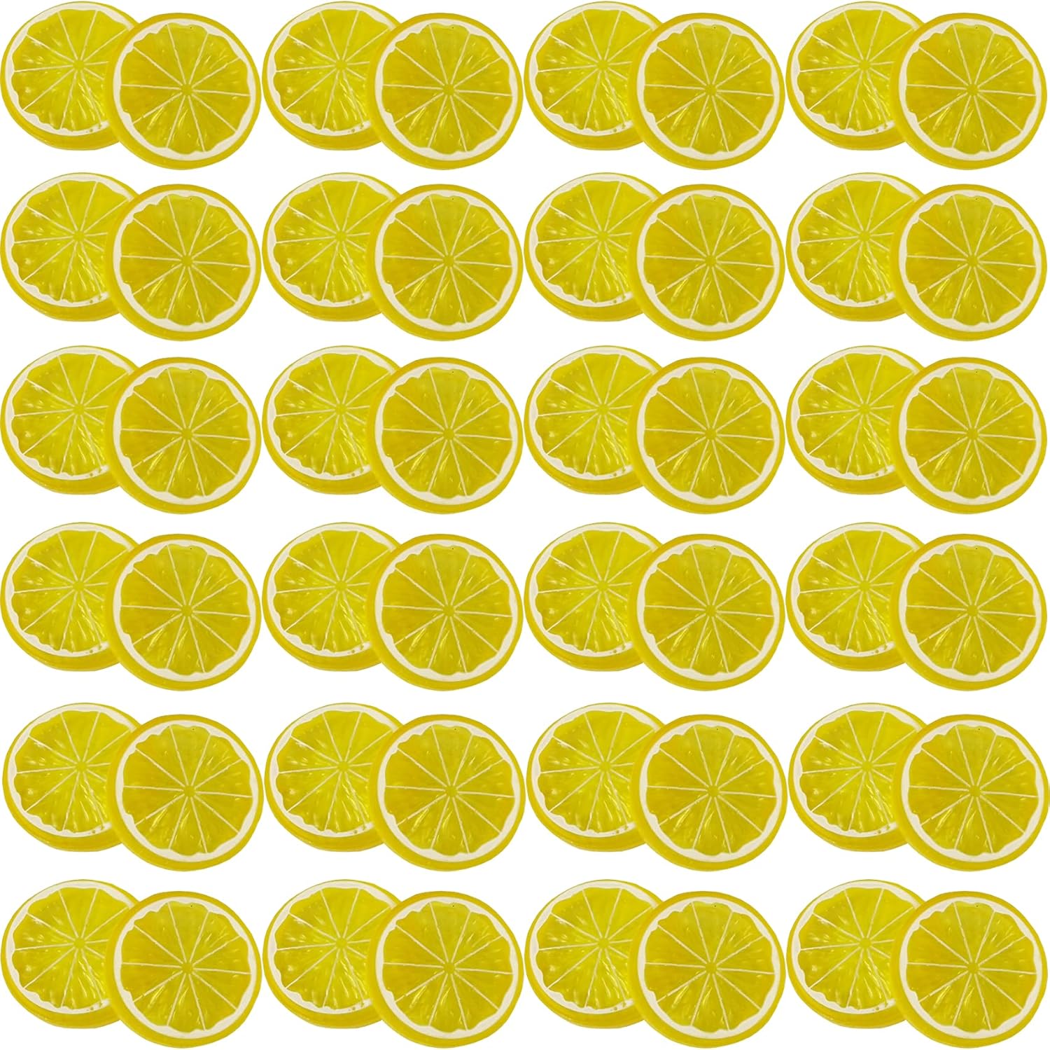 40PCS Yellow Artificial Lemon Slices Decor Vase Filler