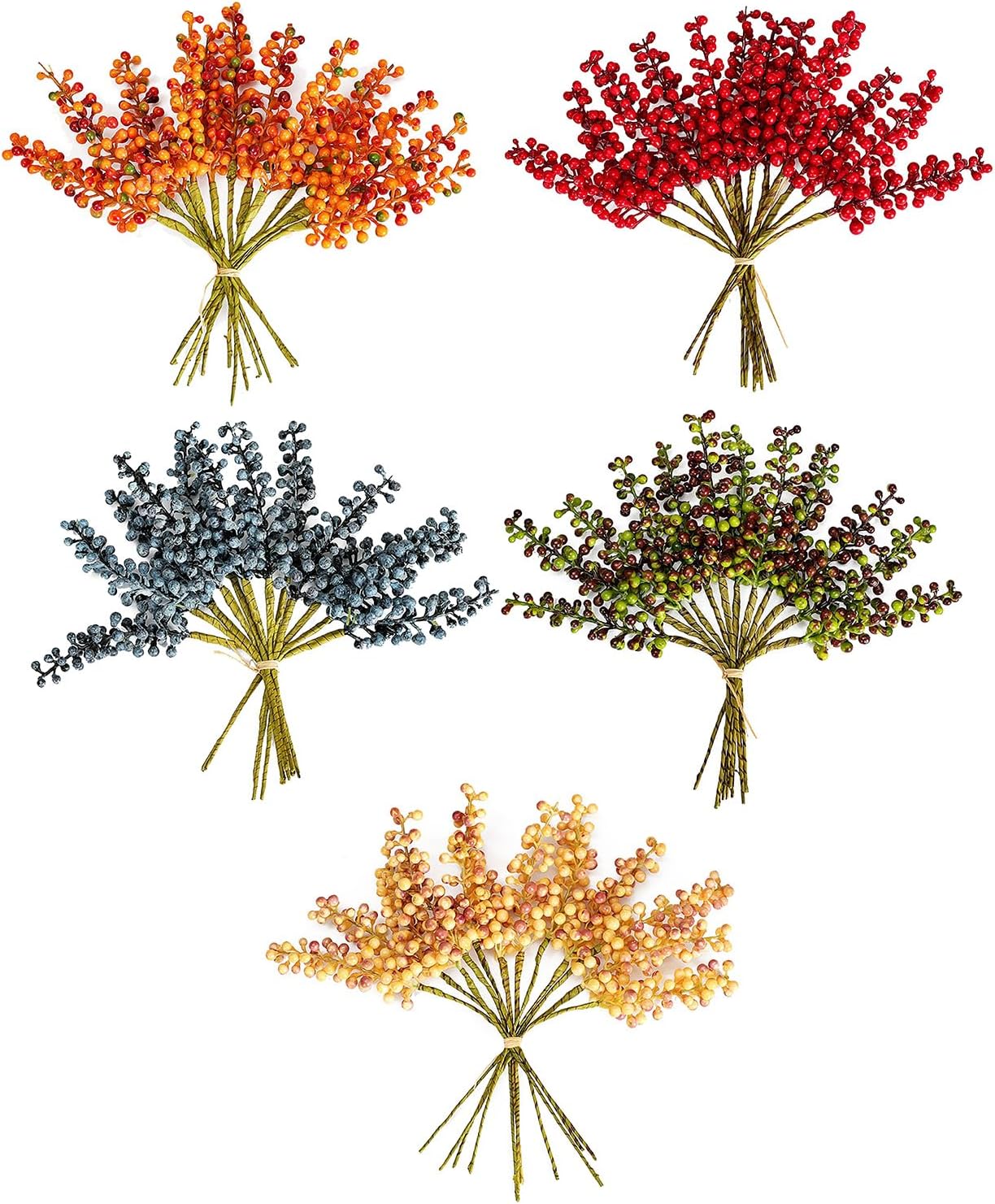 Marooma Simulated Berry Branches 12 Pcs Artificial Decor