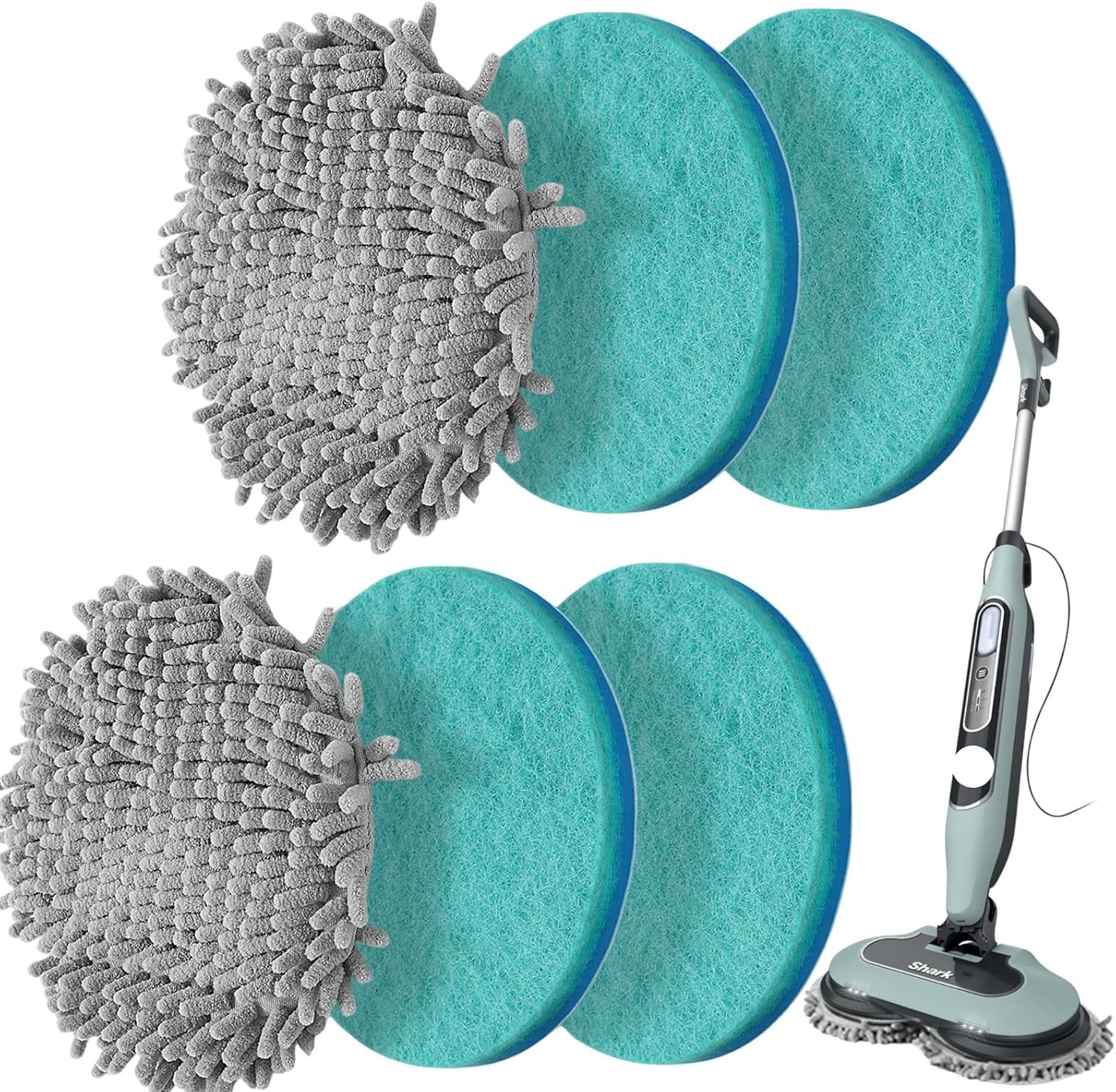 6 Pack Steam and Scrub Mop Pads Replacement for Shark S7000 Series