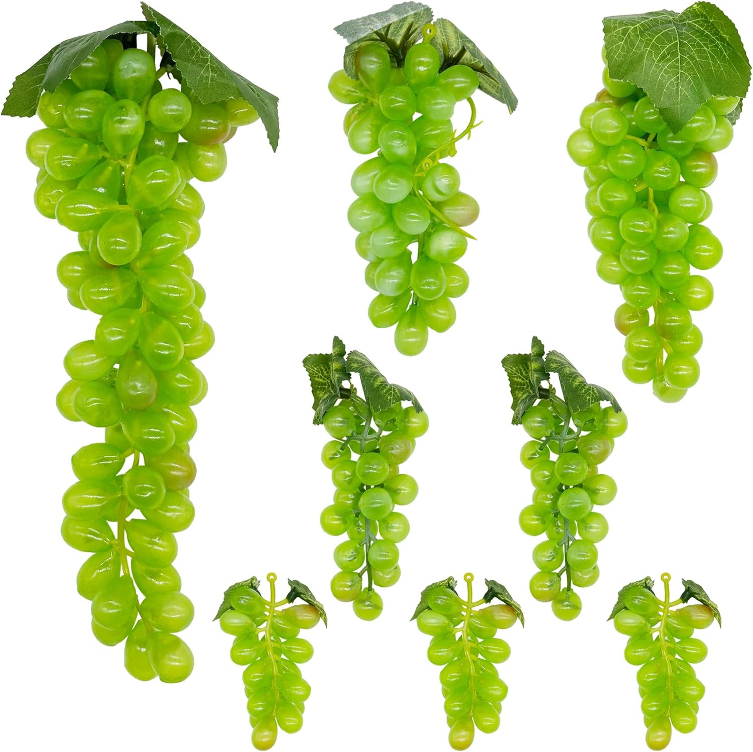 Woohome 8 Bunches Artificial Green Grapes with Vines