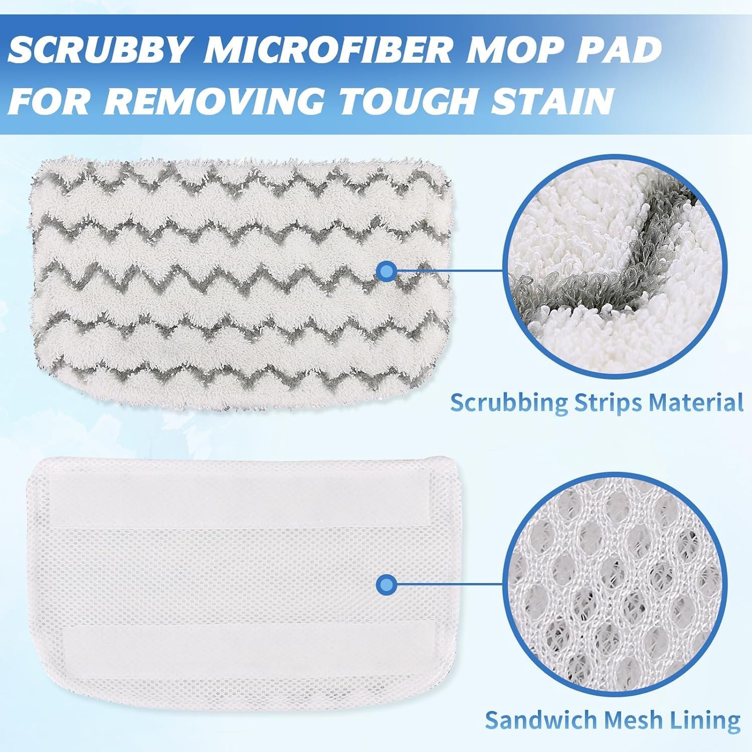 8 Pack Microfiber Steam Mop Pads for Shark S1000 Series