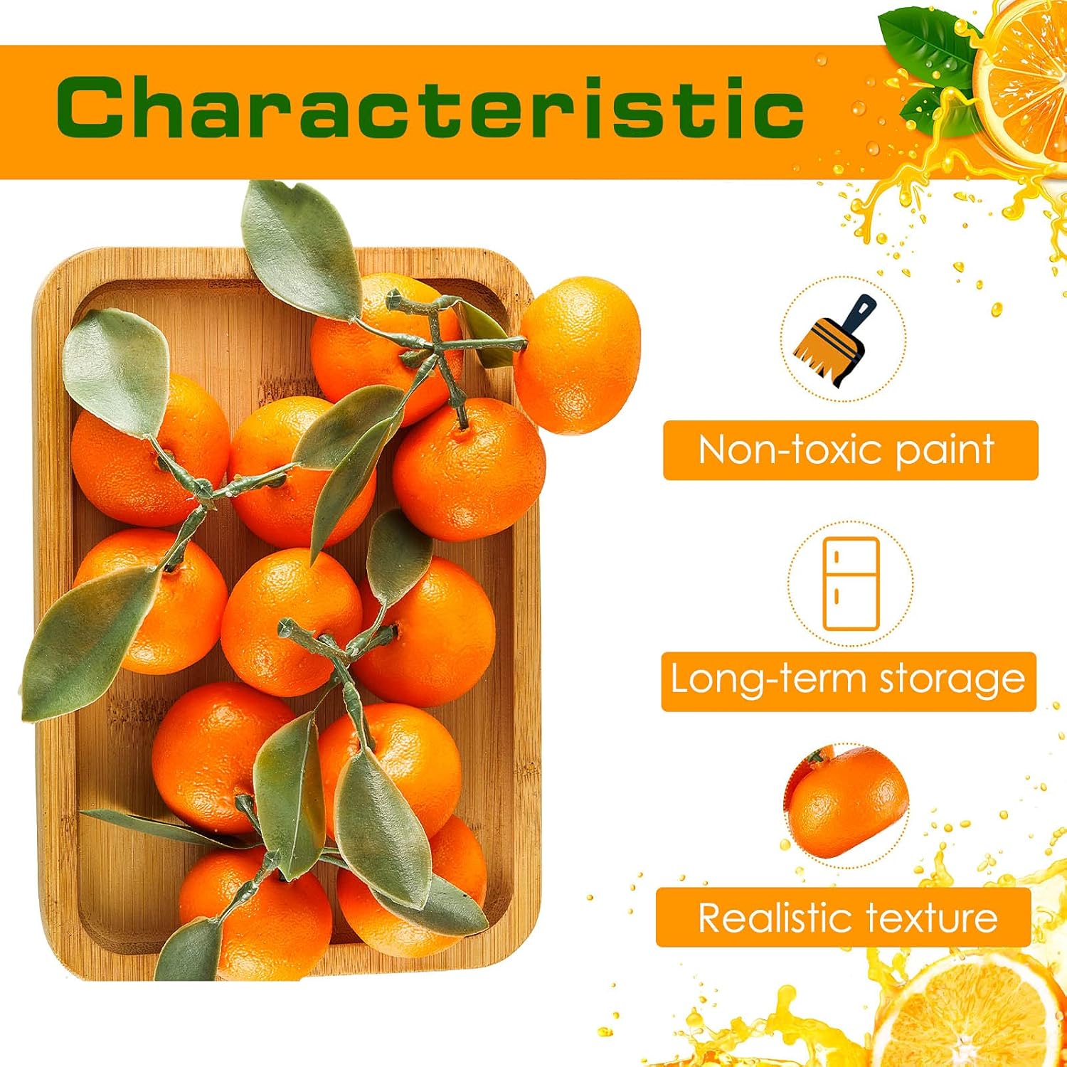 WILLBOND 7 Cluster Artificial Orange Decor Set