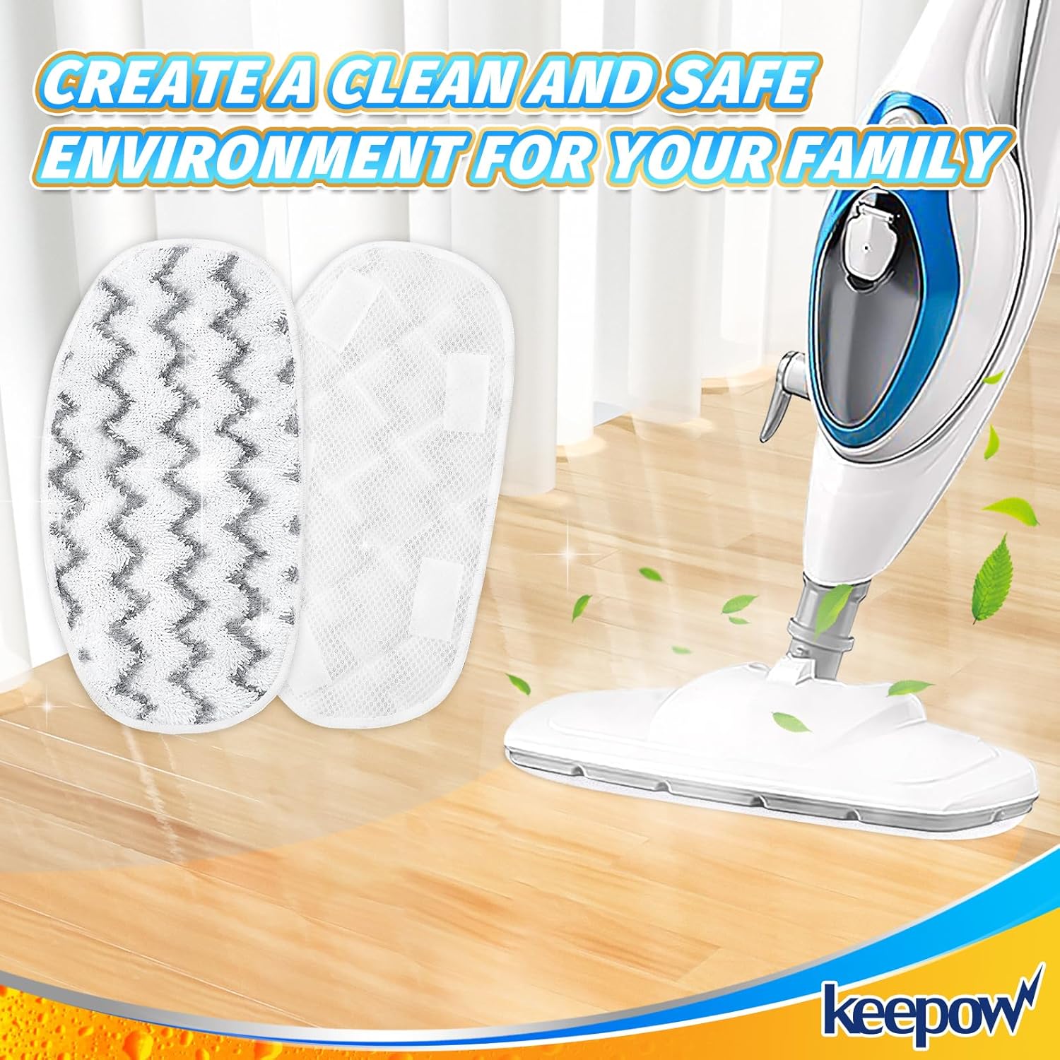 KEEPOW Steam Mop Pads for PurSteam and ThermaPro 211 4 Pack 1