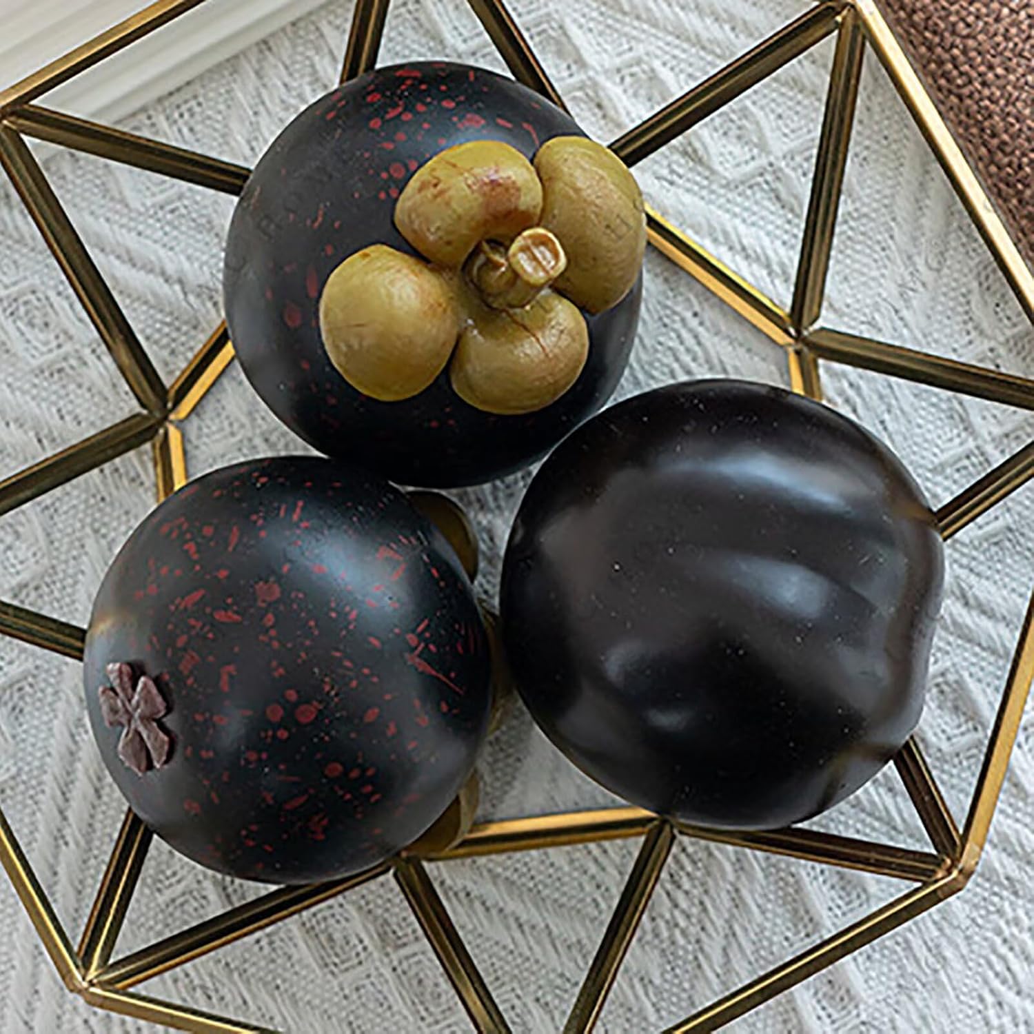 3Pcs Artificial Mangosteen Decorative Fruits for Home Display