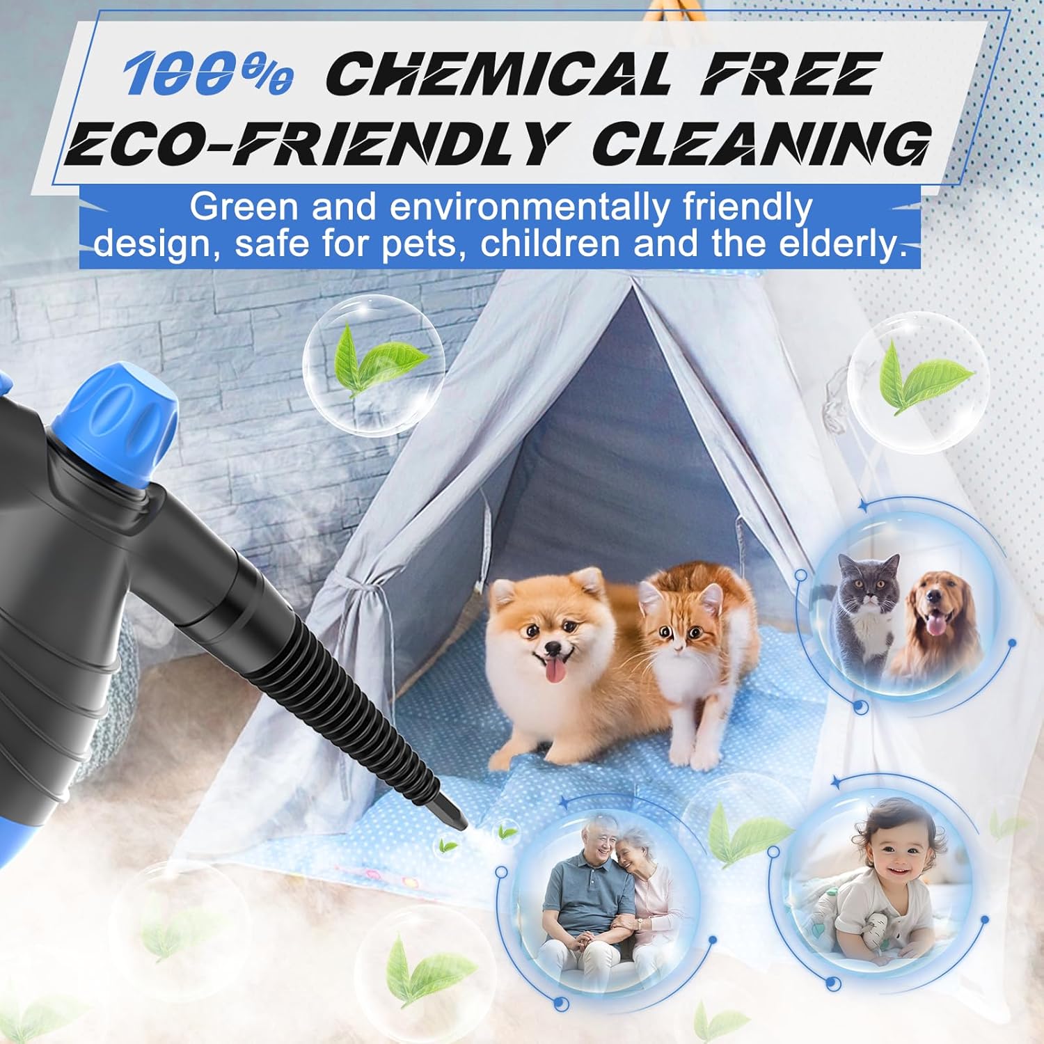 MiKoSoRu Handheld Steam Cleaner with 9pcs Accessories