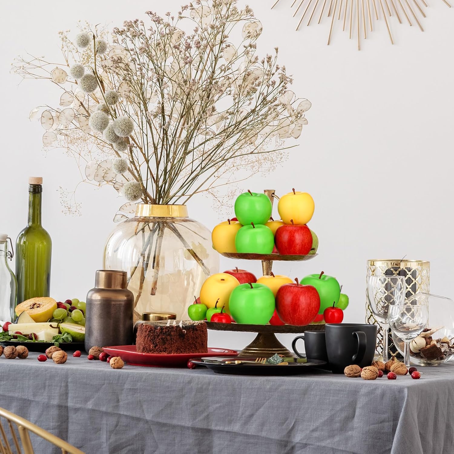 Zeyune 99 Pcs Realistic Fake Apples Mix 6 Styles