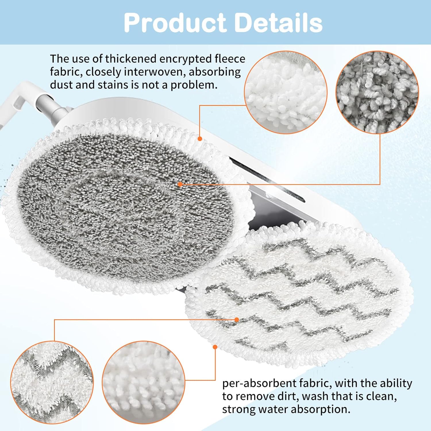 12 Pack S7001 Replacement Steam Mop Pads for Shark Models