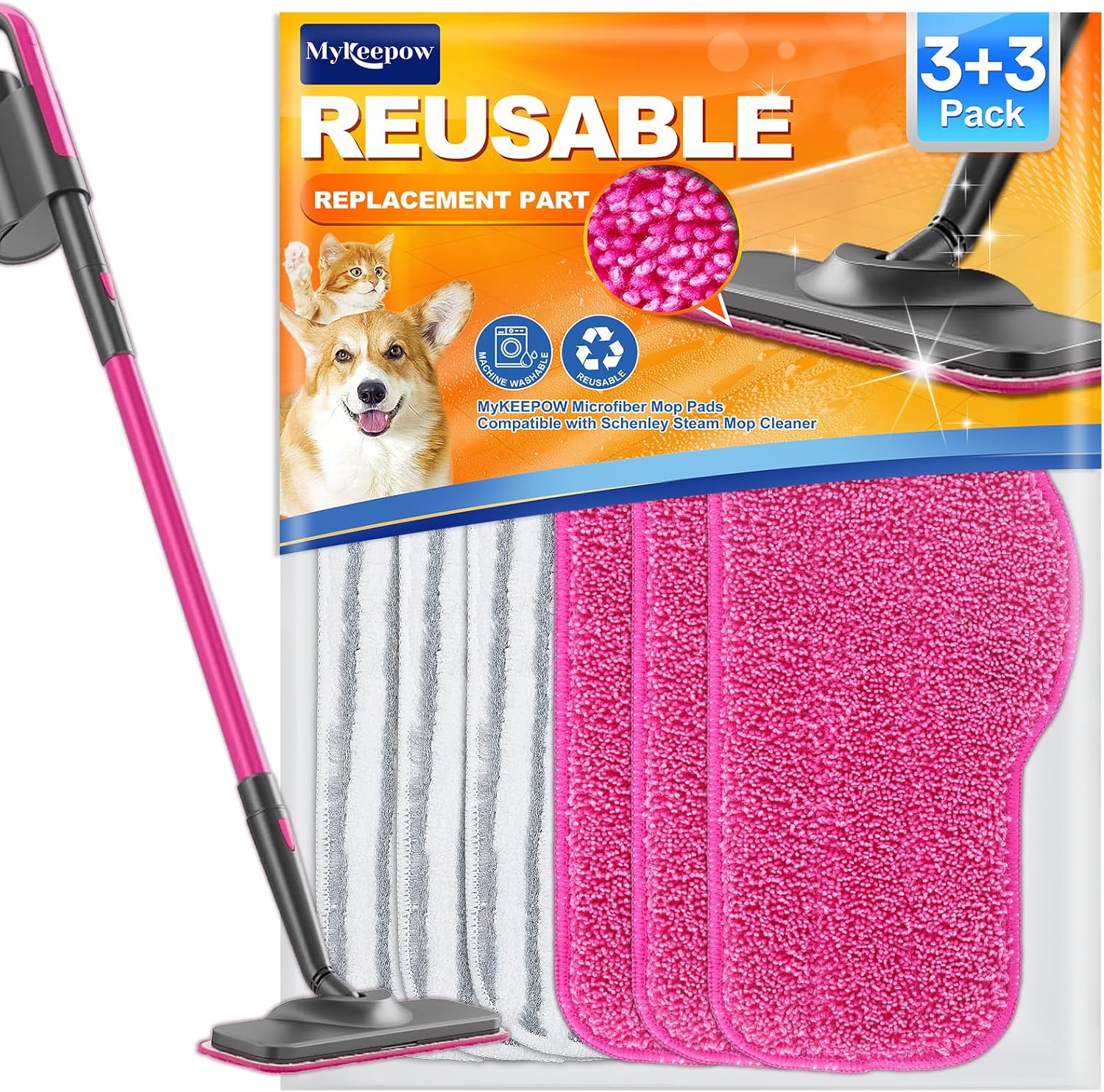 Steam Mop Pads for Schenley and Dupray 33 Pack Microfiber