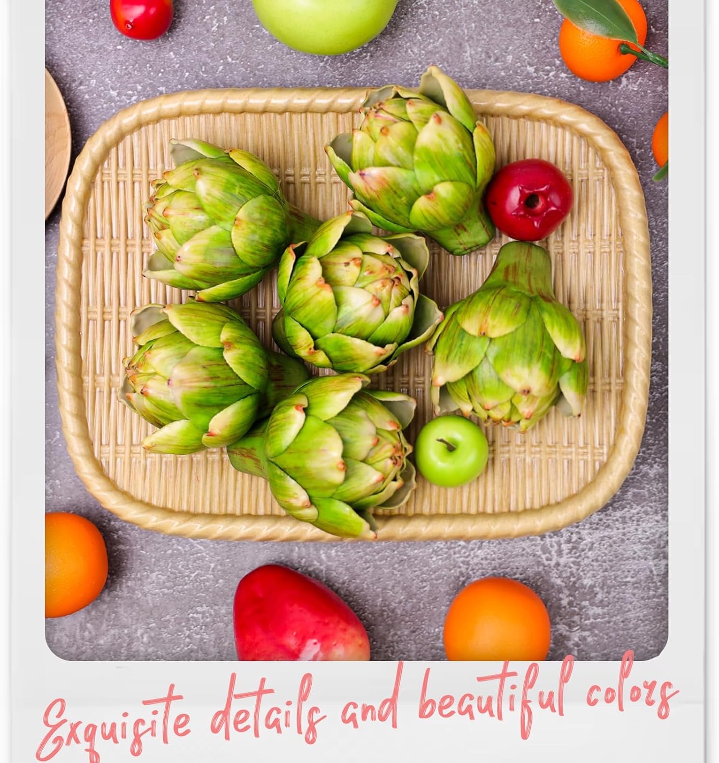 6Pcs Artificial Artichoke Decor for Home Kitchen Centerpiece