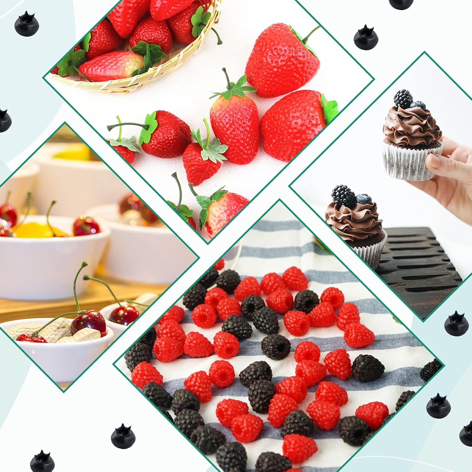 52PCS Artificial Fruit Set for Decoration and Photography