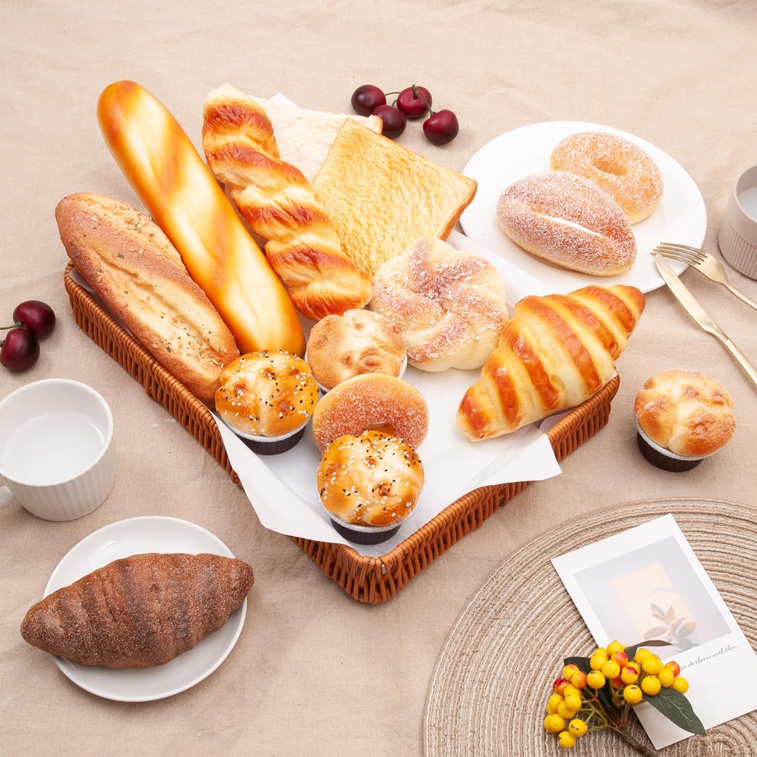 Sparkle Race 8pcs Artificial Bread Fake Food Decor