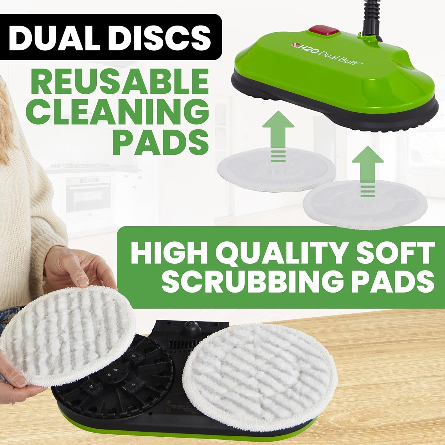 H2O MOP X5 Dual Buff Steam Mop Head