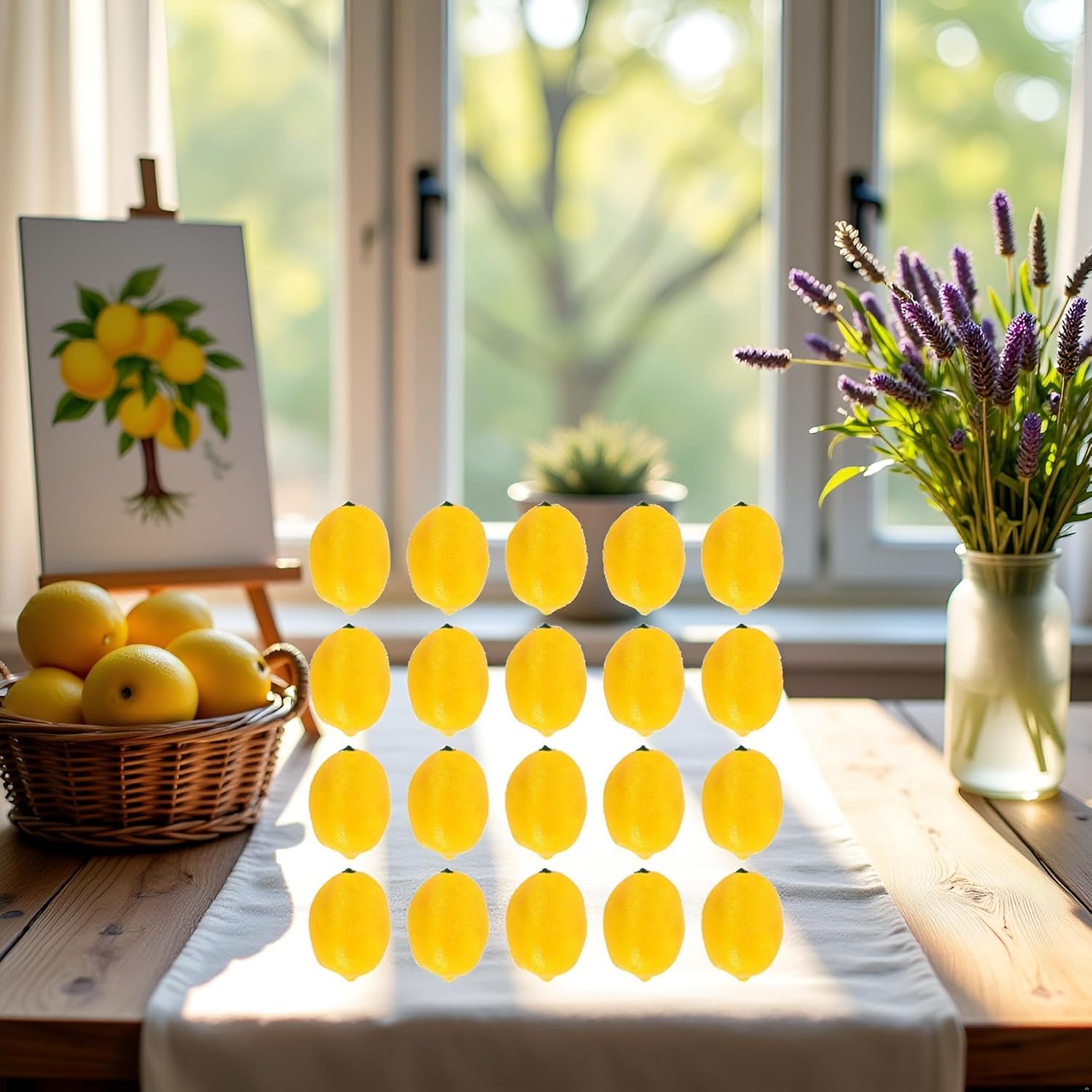 20Pcs Yellow Mini Artificial Lemon Fruit Decor