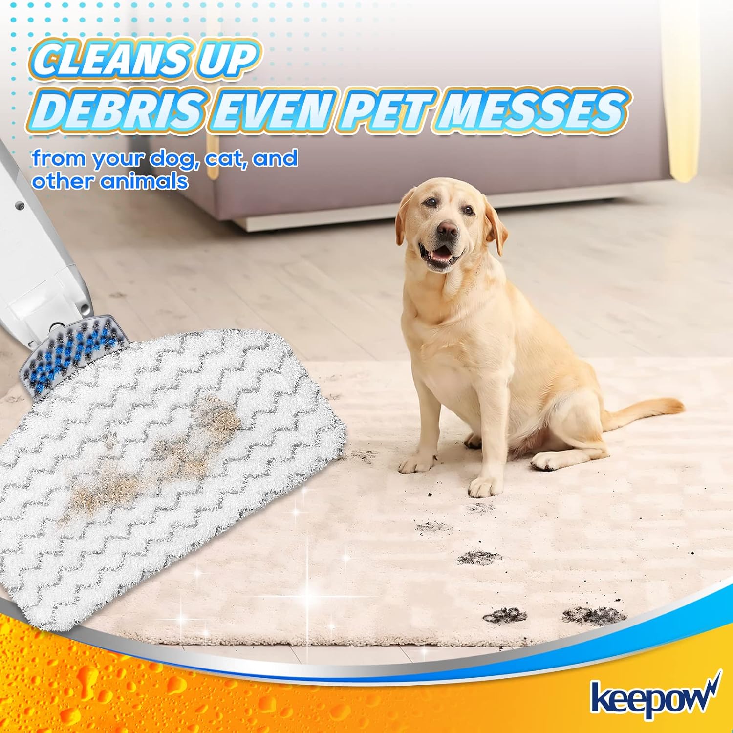 KEEPOW Steam Mop Replacement Pads 2 Pack