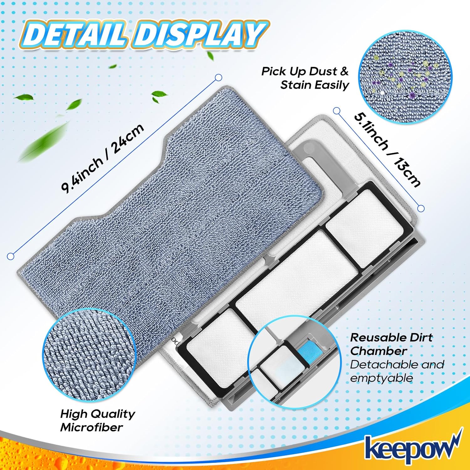 KEEPOW Reusable Mop Pads for Shark Vacmop